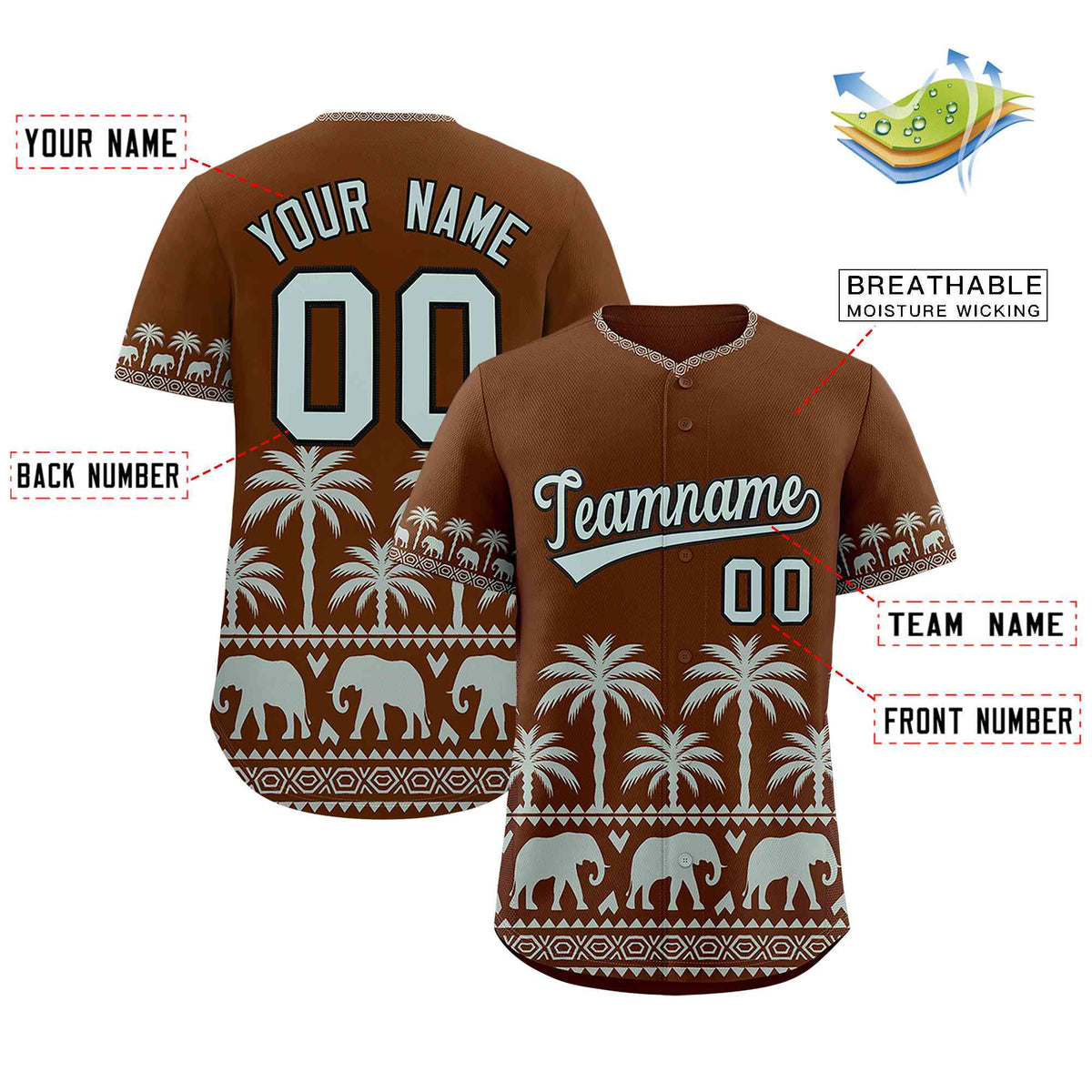 Custom Brown Silver-Gray Graffiti Pattern Personalized Bossinia Style Authentic Baseball Jersey| KXKSHOP