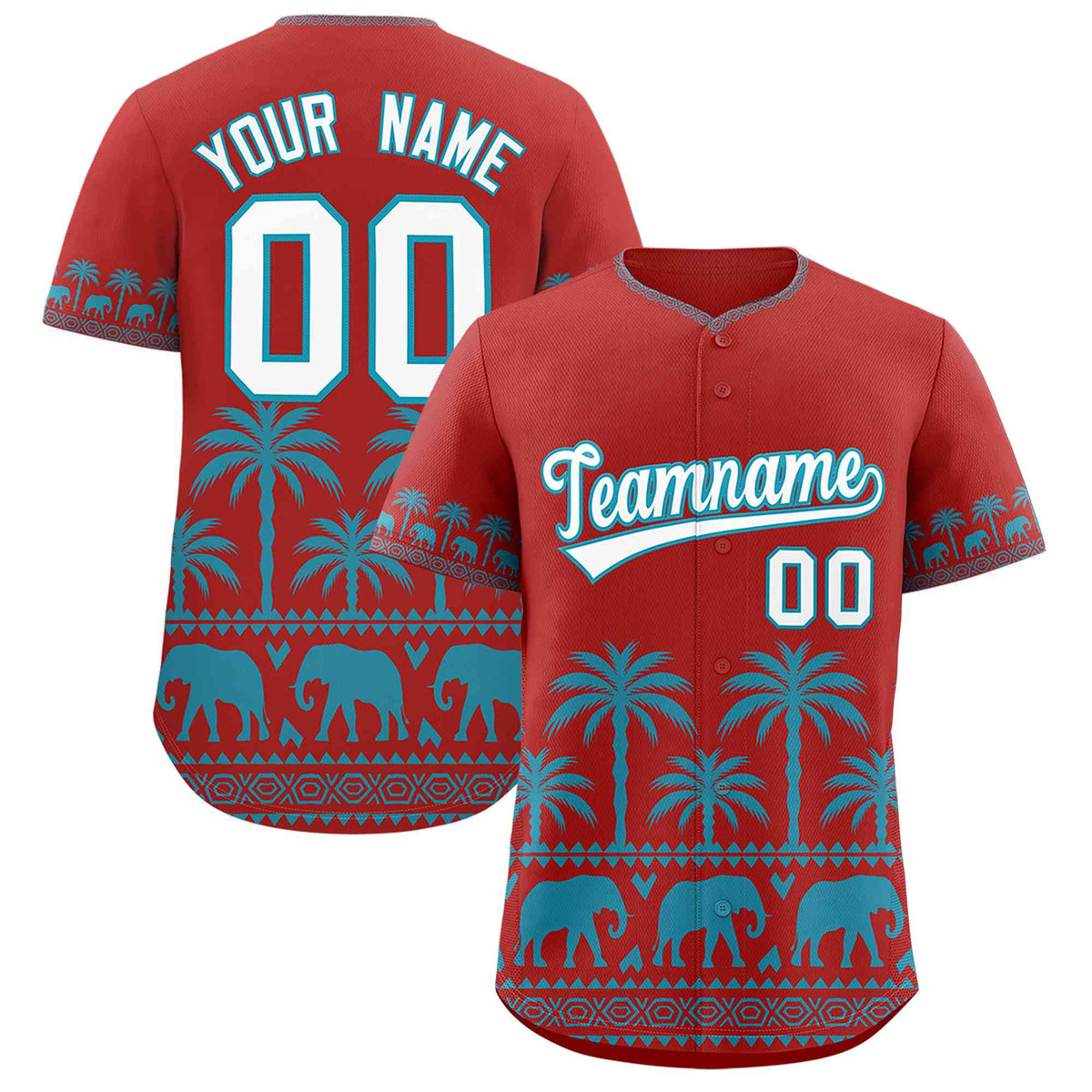 Custom Red Teal Graffiti Pattern Personalized Bossinia Style Authentic Baseball Jersey| KXKSHOP