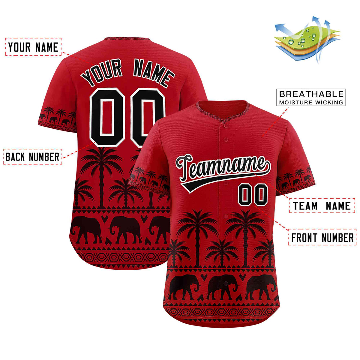 Custom Red Black Graffiti Pattern Personalized Bossinia Style Authentic Baseball Jersey| KXKSHOP