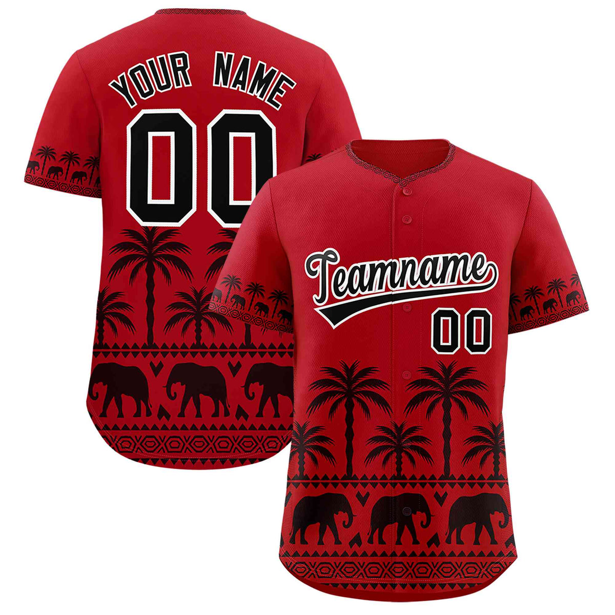 Custom Red Black Graffiti Pattern Personalized Bossinia Style Authentic Baseball Jersey| KXKSHOP
