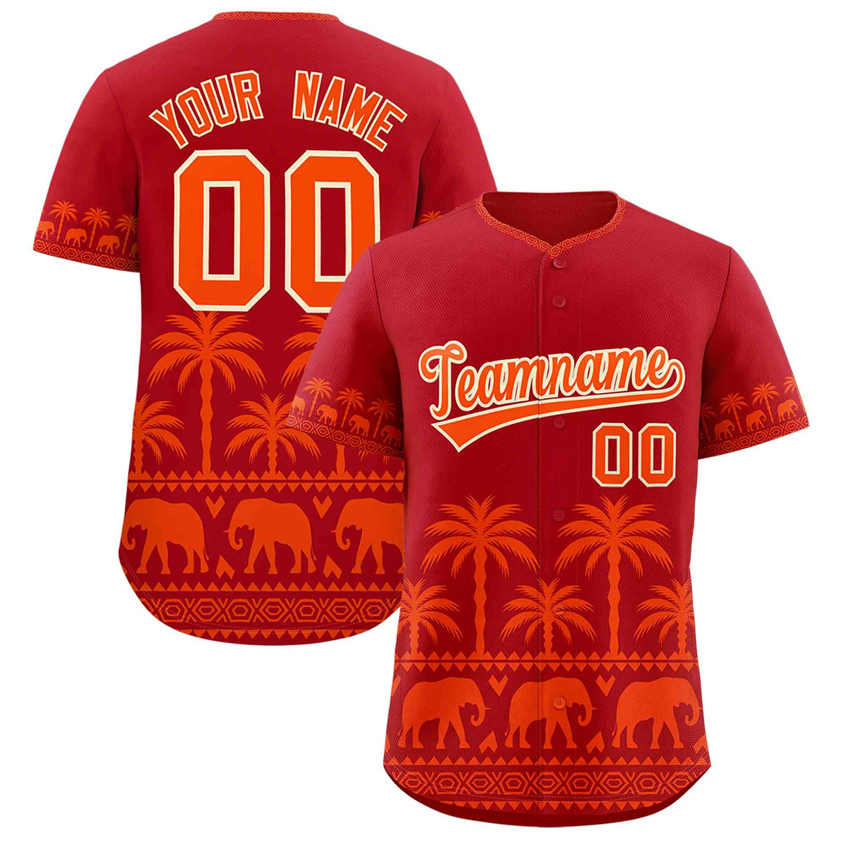 Custom Red Orange Graffiti Pattern Personalized Bossinia Style Authentic Baseball Jersey| KXKSHOP