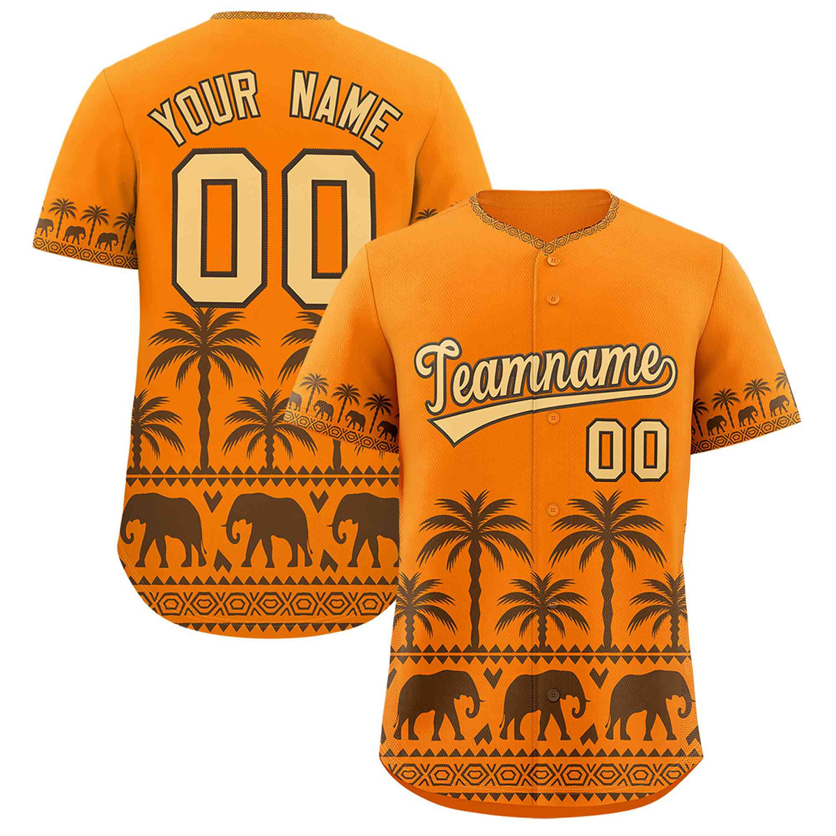Custom Orange Light Brown Graffiti Pattern Personalized Bossinia Style Authentic Baseball Jersey| KXKSHOP