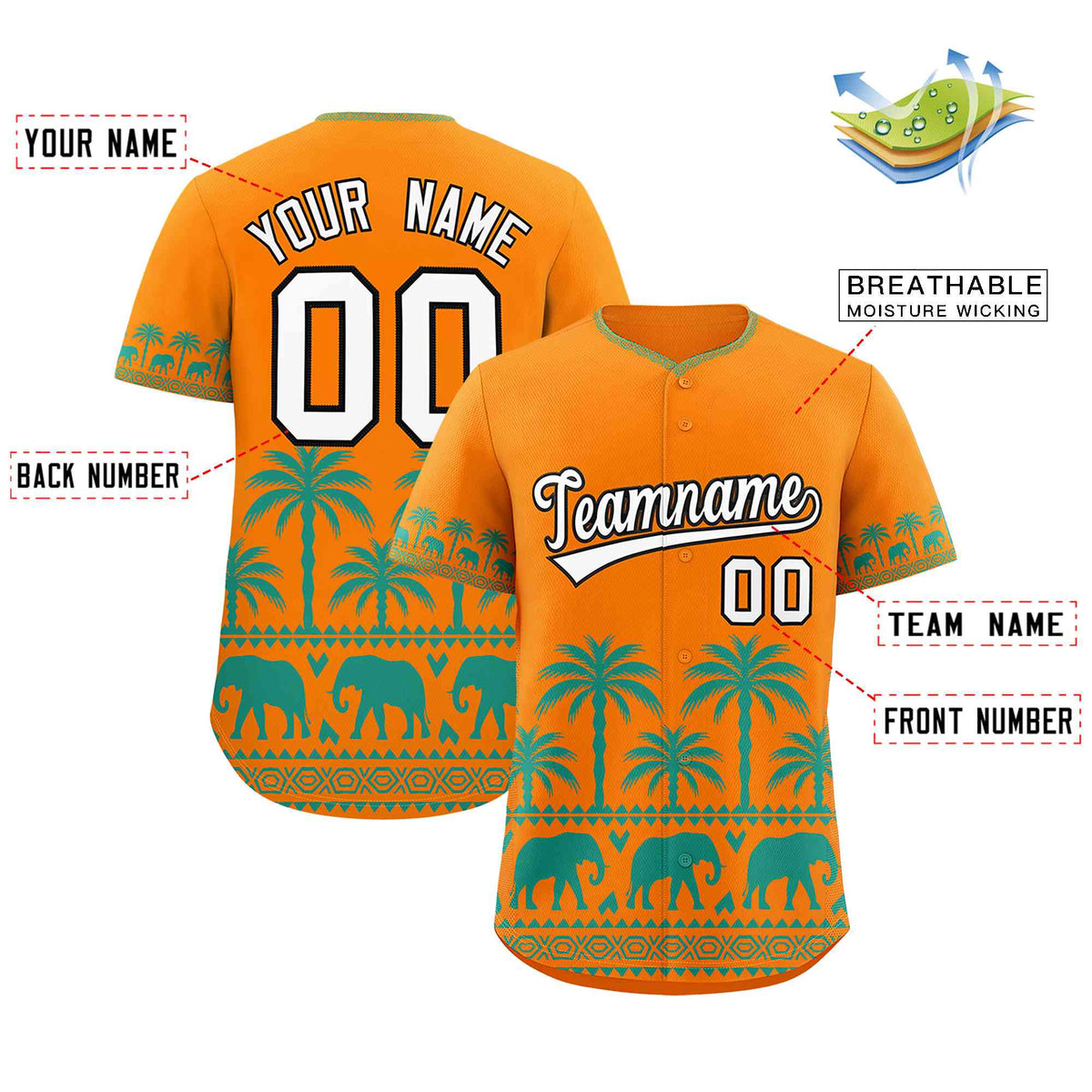 Custom Orange Bright Green Graffiti Pattern Personalized Bossinia Style Authentic Baseball Jersey| KXKSHOP