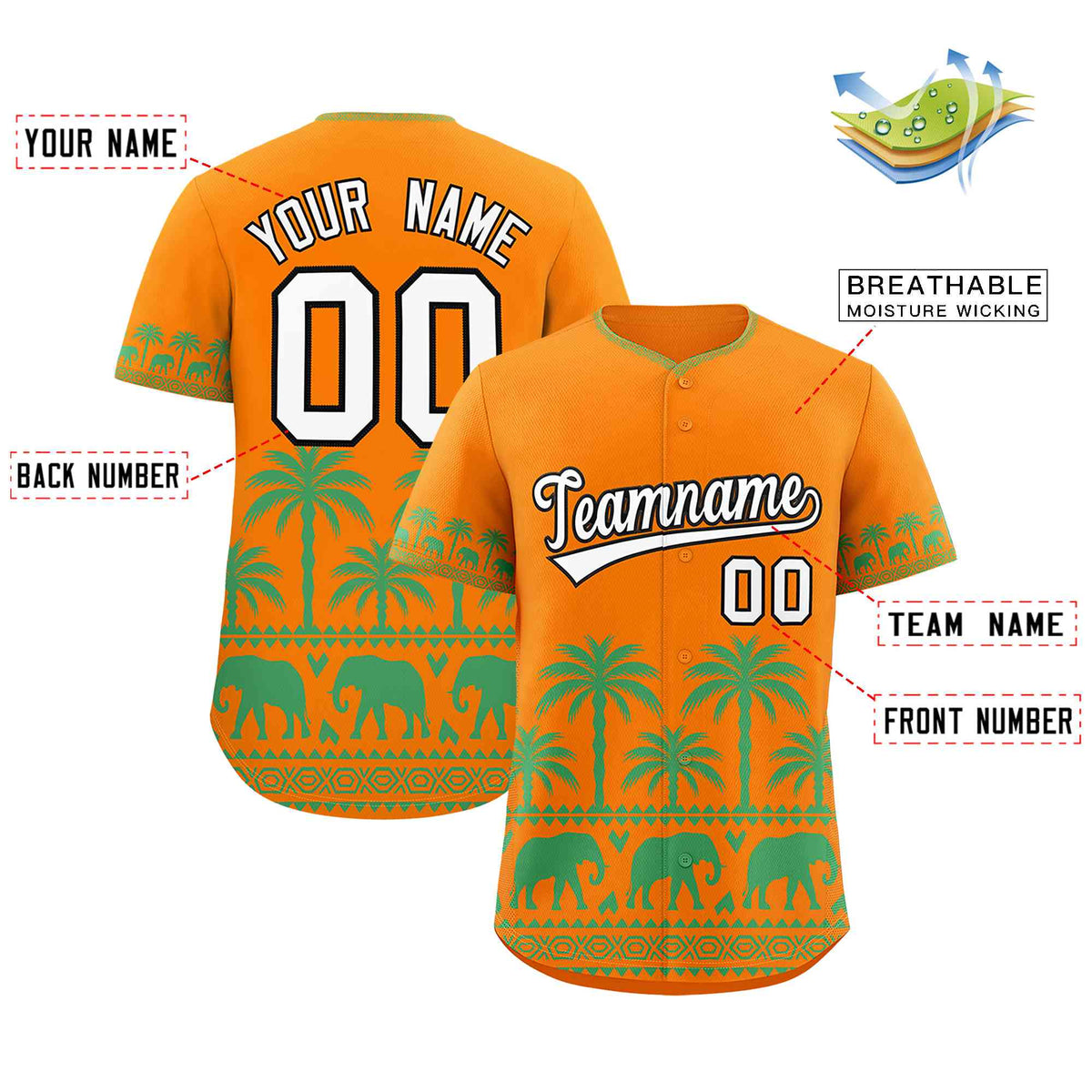 Custom Orange Green Graffiti Pattern Personalized Bossinia Style Authentic Baseball Jersey| KXKSHOP