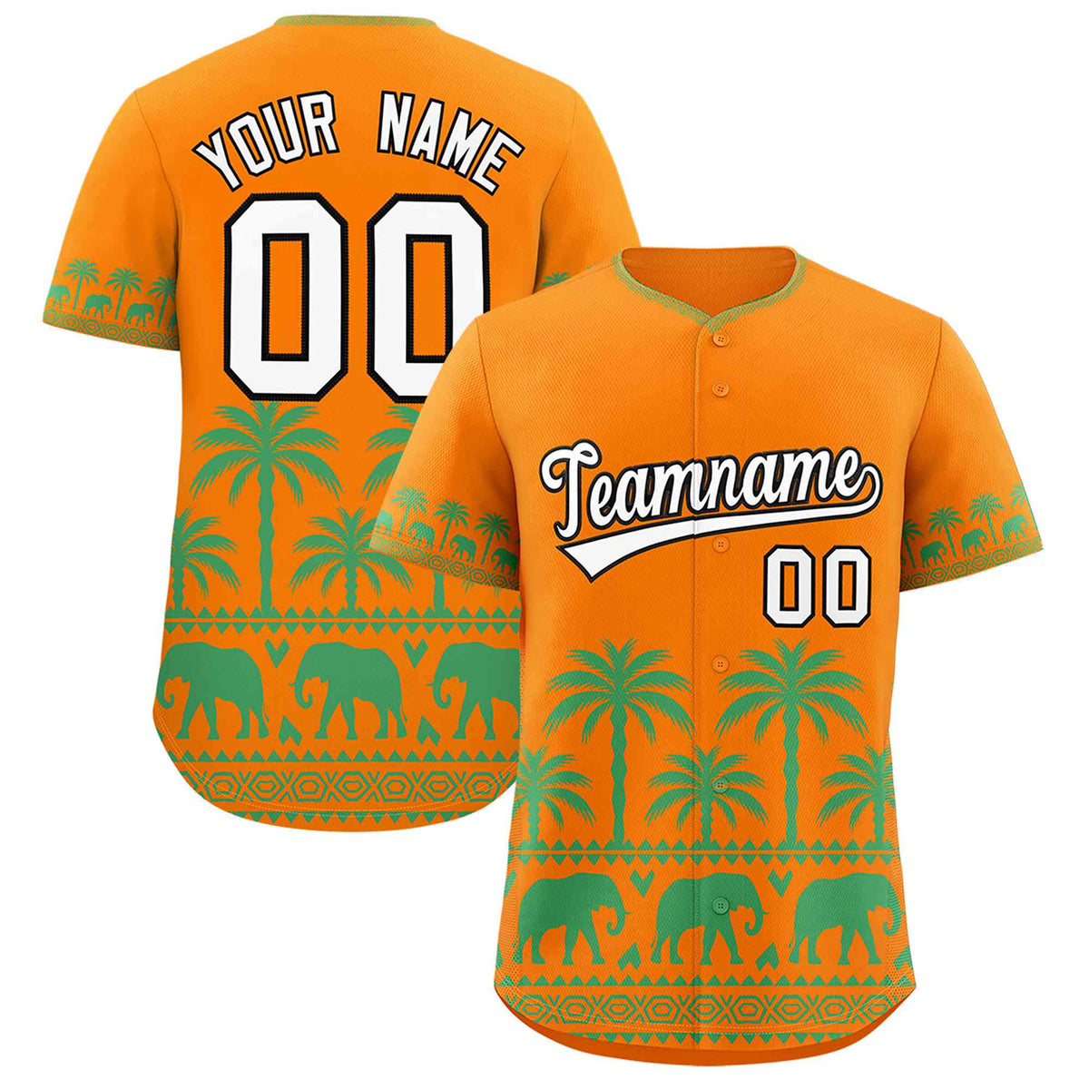 Custom Orange Green Graffiti Pattern Personalized Bossinia Style Authentic Baseball Jersey| KXKSHOP