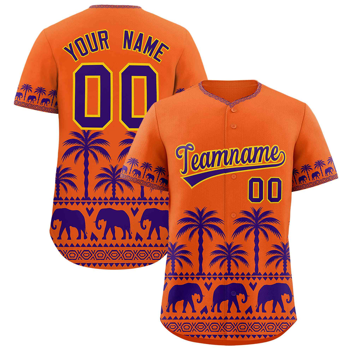 Custom Orange Purple Graffiti Pattern Personalized Bossinia Style Authentic Baseball Jersey| KXKSHOP