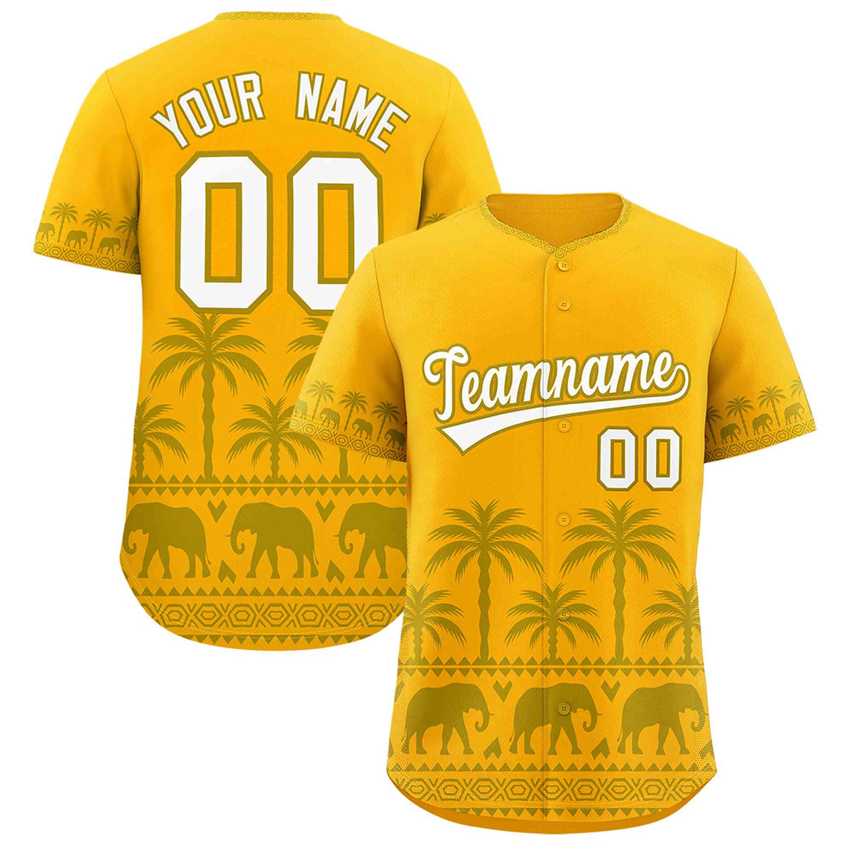 Custom Gold Old Gold Graffiti Pattern Personalized Bossinia Style Authentic Baseball Jersey| KXKSHOP