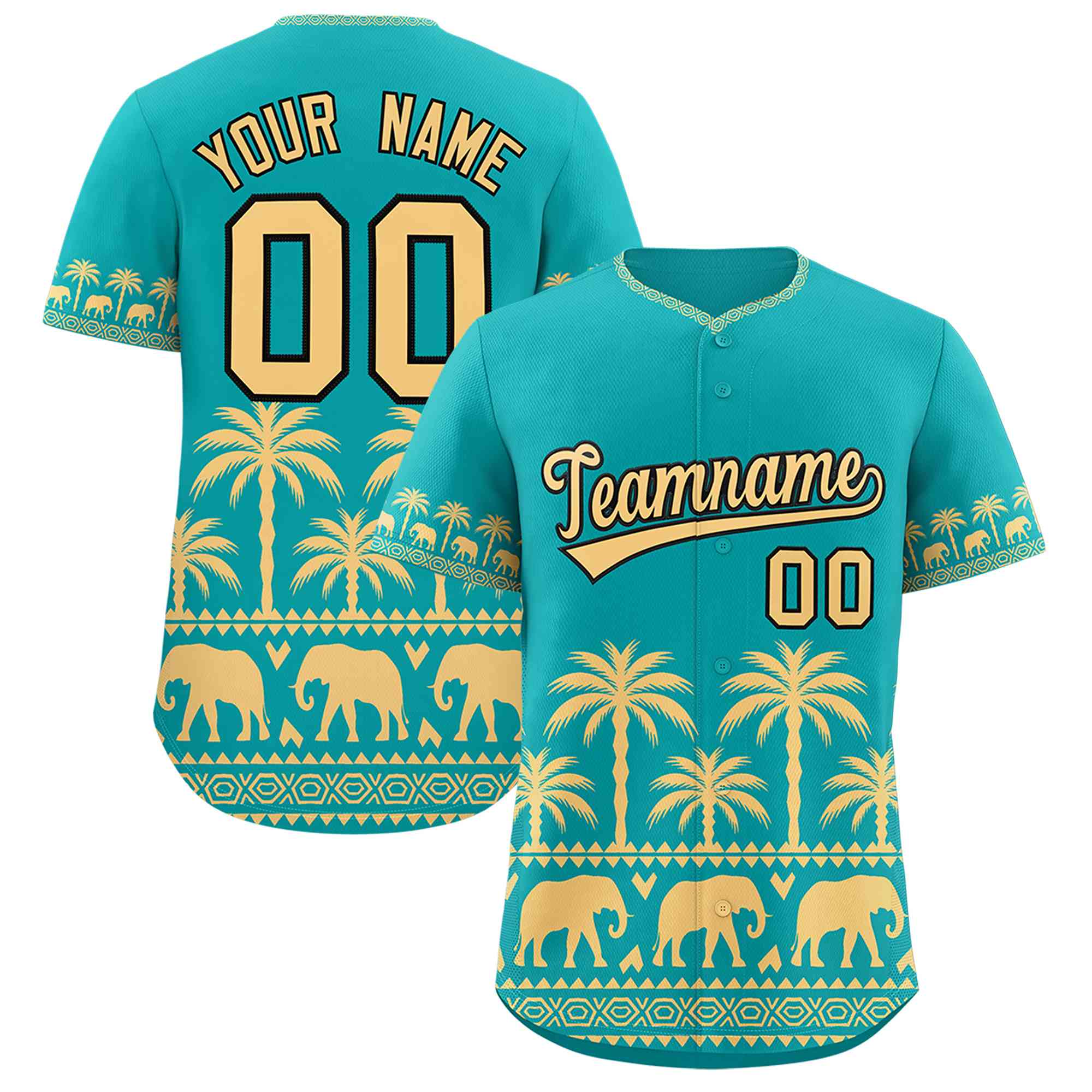 Custom Aqua Khaki Graffiti Pattern Personalized Bossinia Style Authentic Baseball Jersey| KXKSHOP