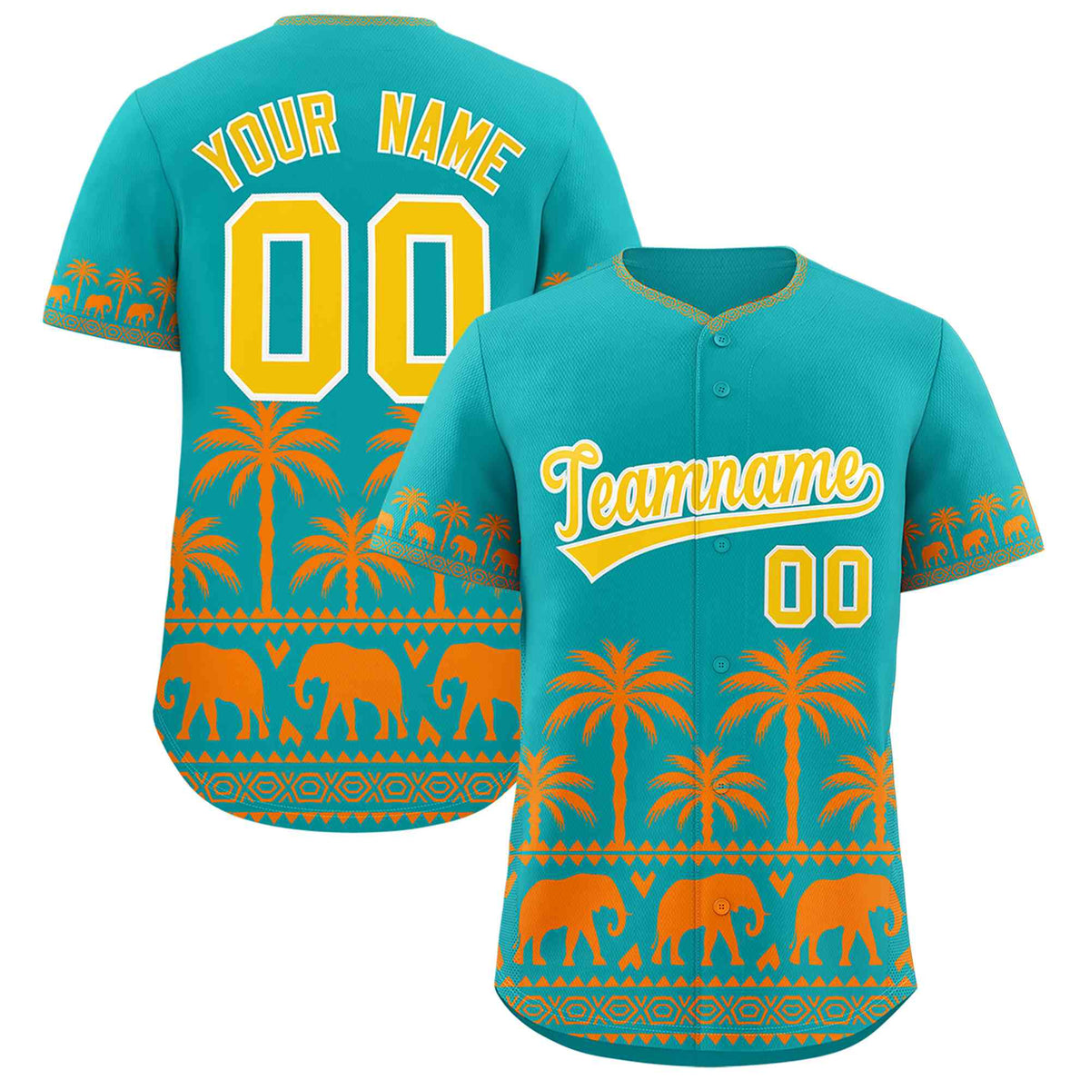 Custom Aqua Orange Graffiti Pattern Personalized Bossinia Style Authentic Baseball Jersey| KXKSHOP
