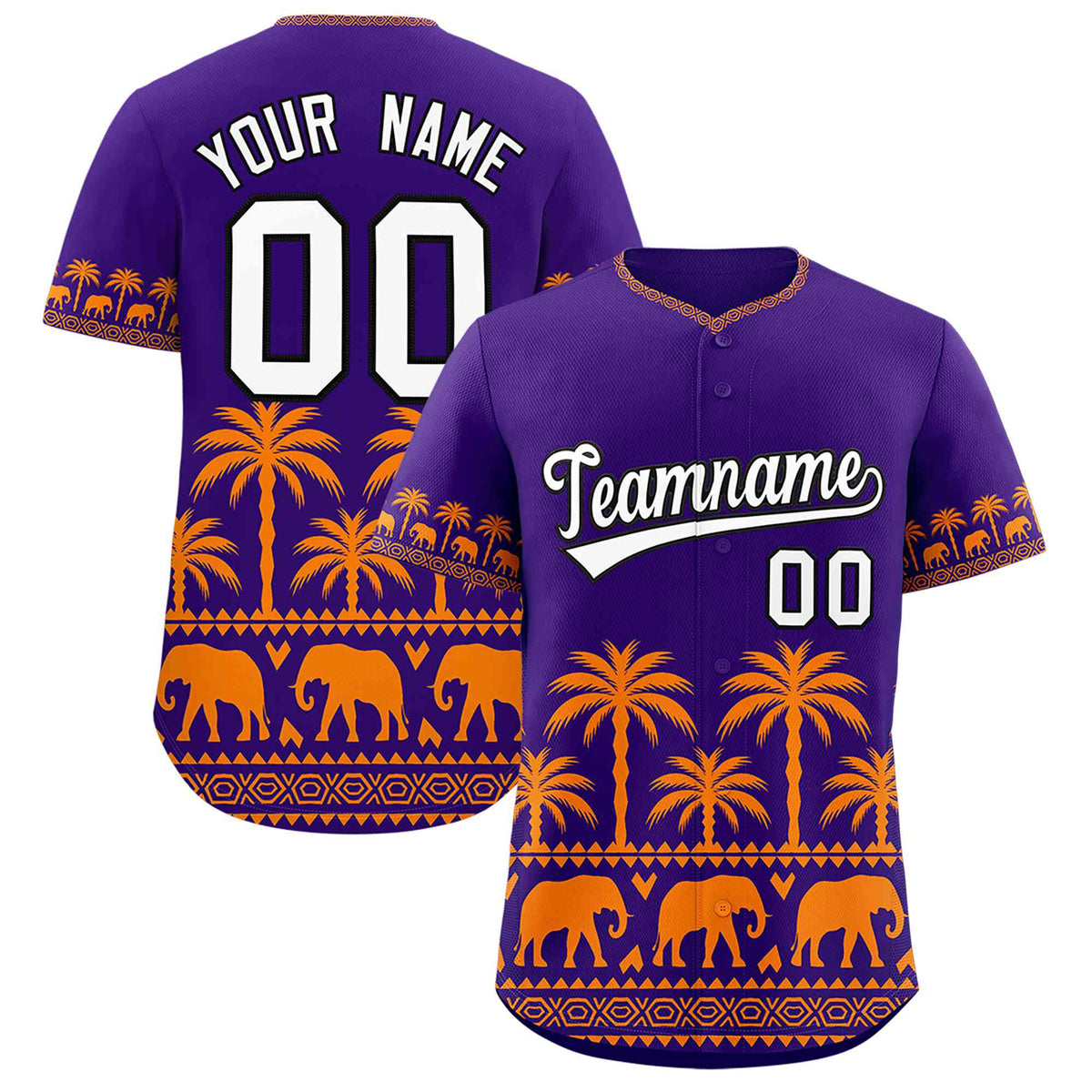 Custom Purple Orange Graffiti Pattern Personalized Bossinia Style Authentic Baseball Jersey| KXKSHOP