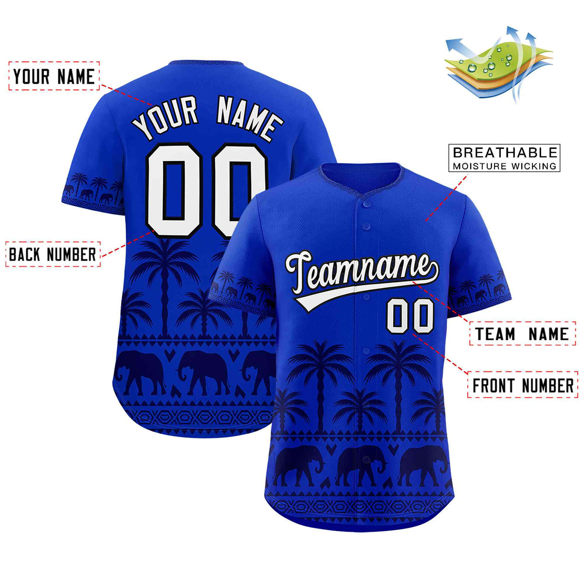Custom Royal Navy Graffiti Pattern Personalized Bossinia Style Authentic Baseball Jersey| KXKSHOP