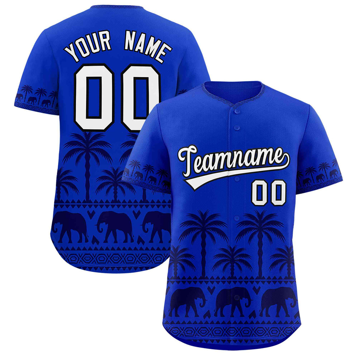 Custom Royal Navy Graffiti Pattern Personalized Bossinia Style Authentic Baseball Jersey| KXKSHOP