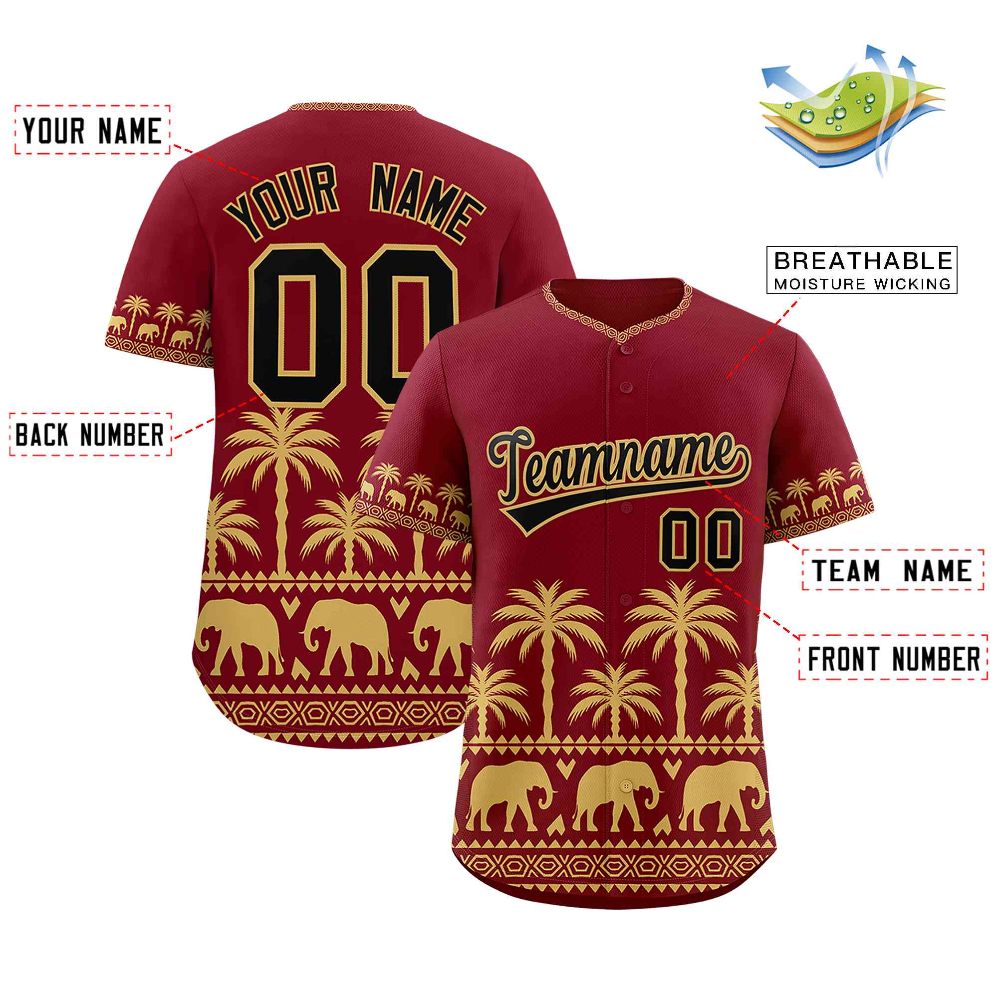 Custom Crimson Old Gold Graffiti Pattern Personalized Bossinia Style Authentic Baseball Jersey| KXKSHOP