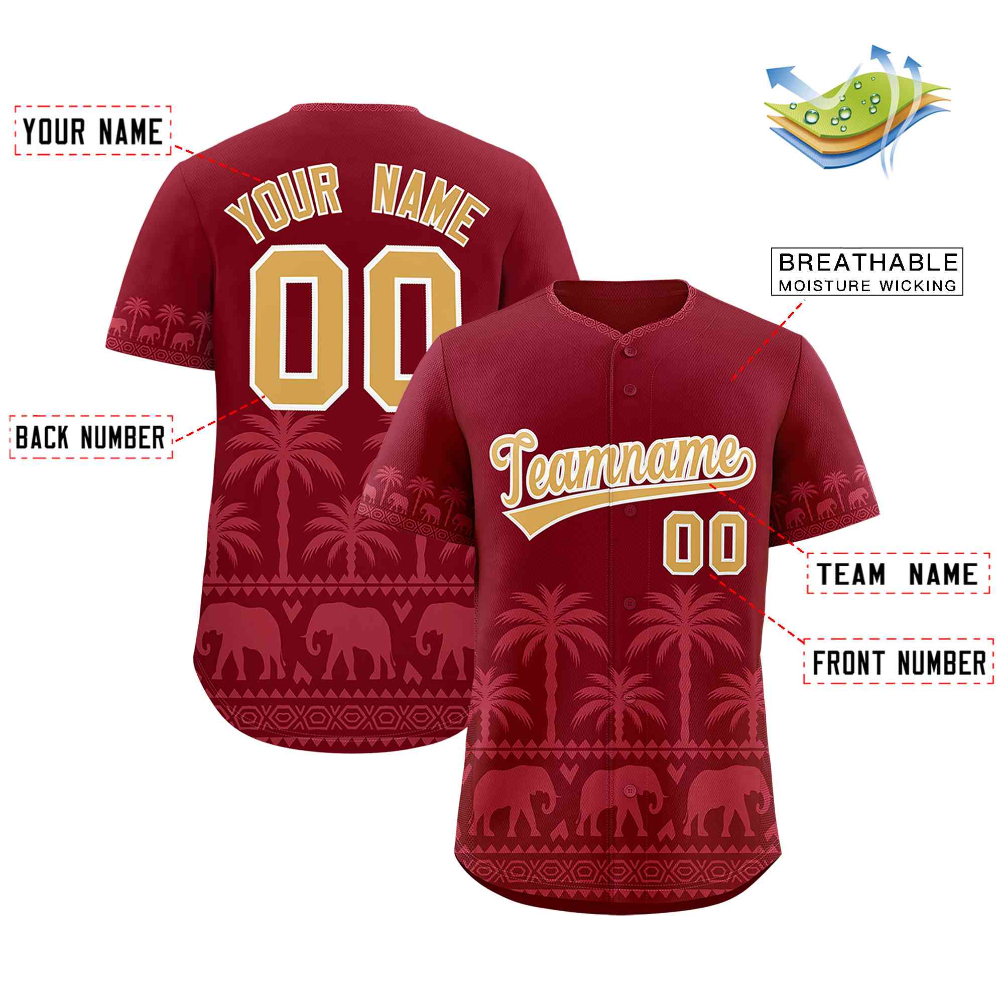 Custom Crimson Light Red Graffiti Pattern Personalized Bossinia Style Authentic Baseball Jersey| KXKSHOP