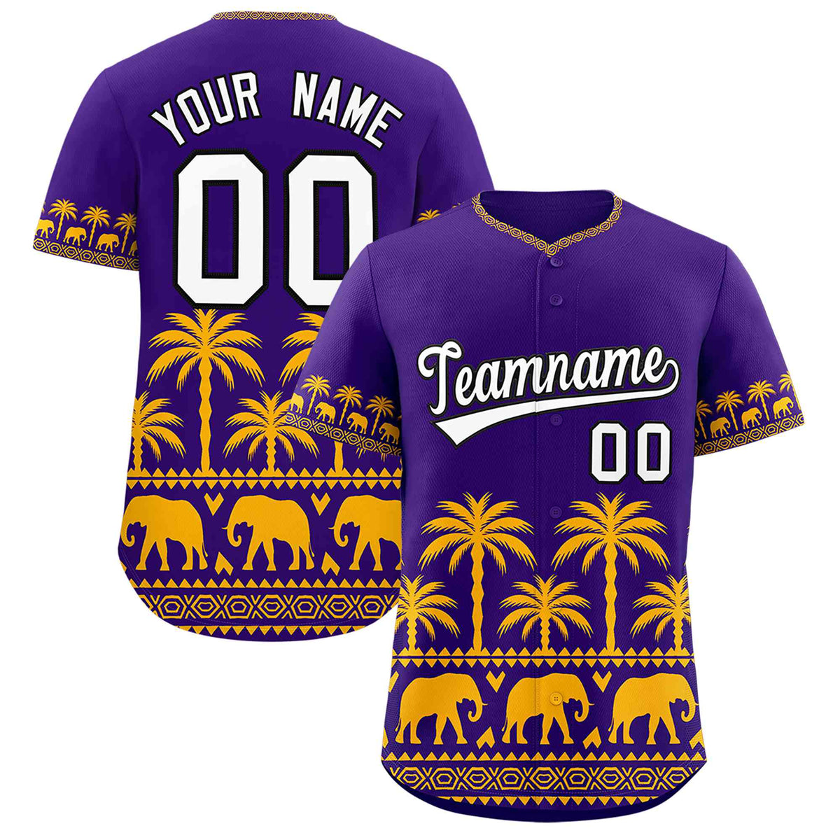 Custom Purple Yellow Graffiti Pattern Personalized Bossinia Style Authentic Baseball Jersey| KXKSHOP