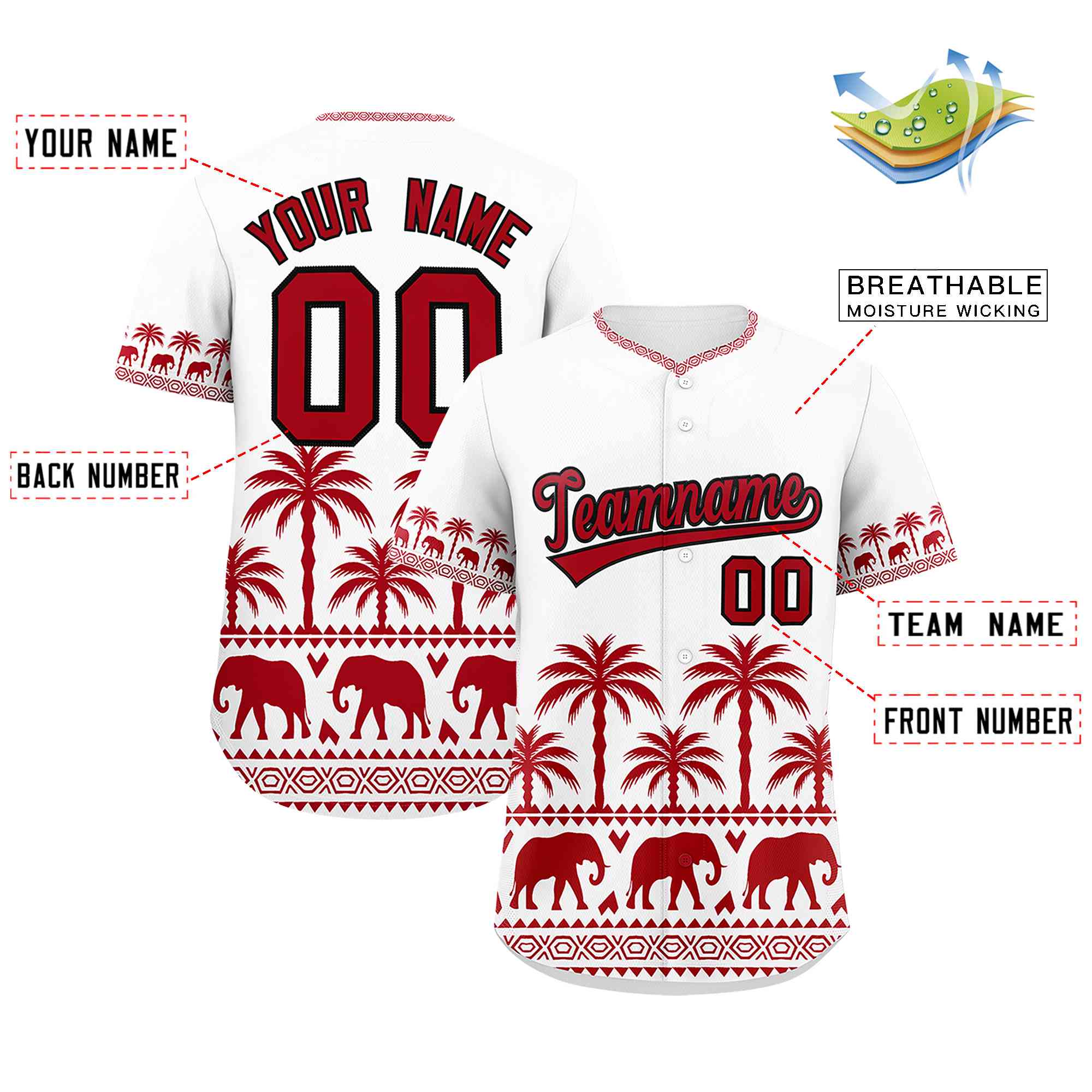 Custom White Red Graffiti Pattern Personalized Bossinia Style Authentic Baseball Jersey| KXKSHOP