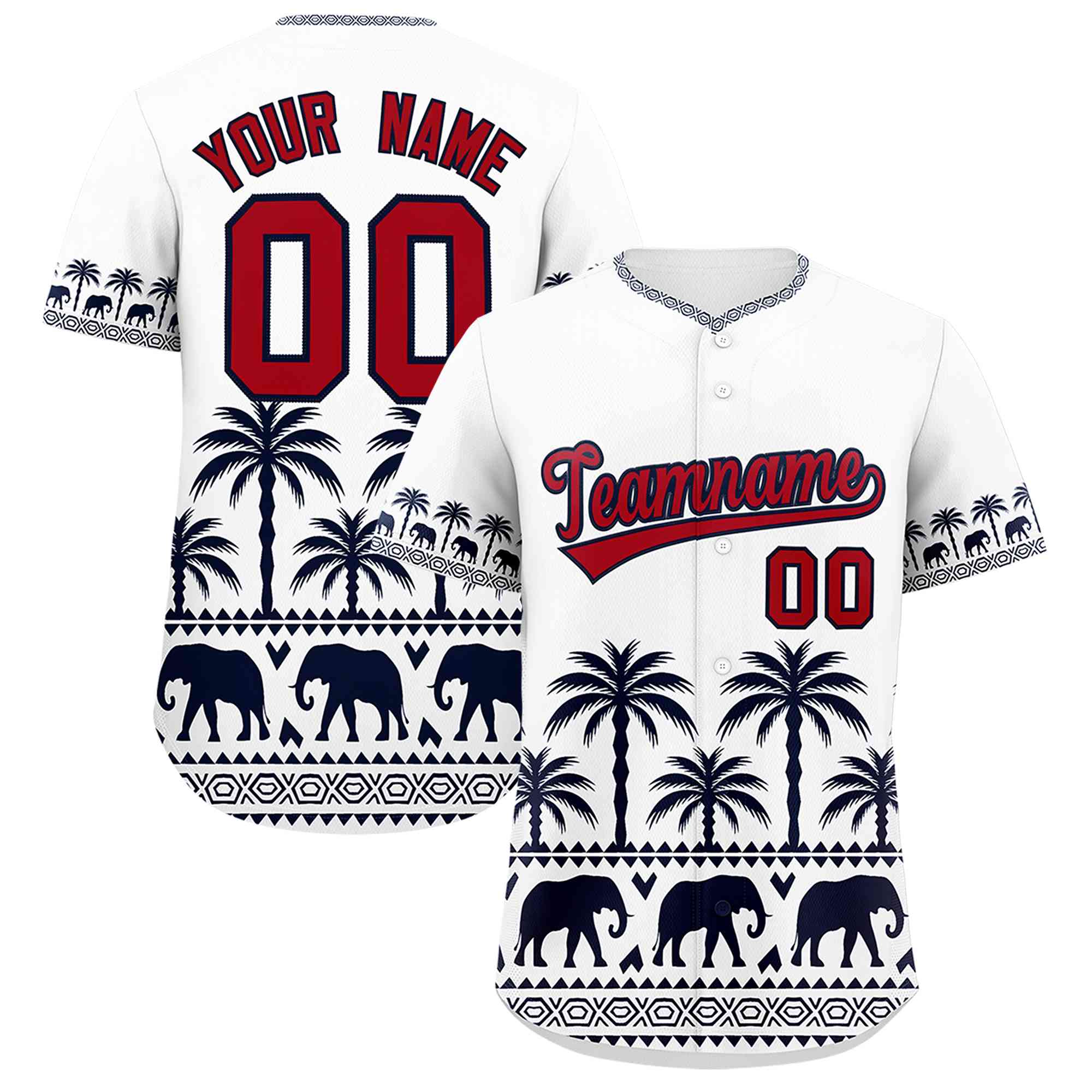Custom White Navy Graffiti Pattern Personalized Bossinia Style Authentic Baseball Jersey| KXKSHOP
