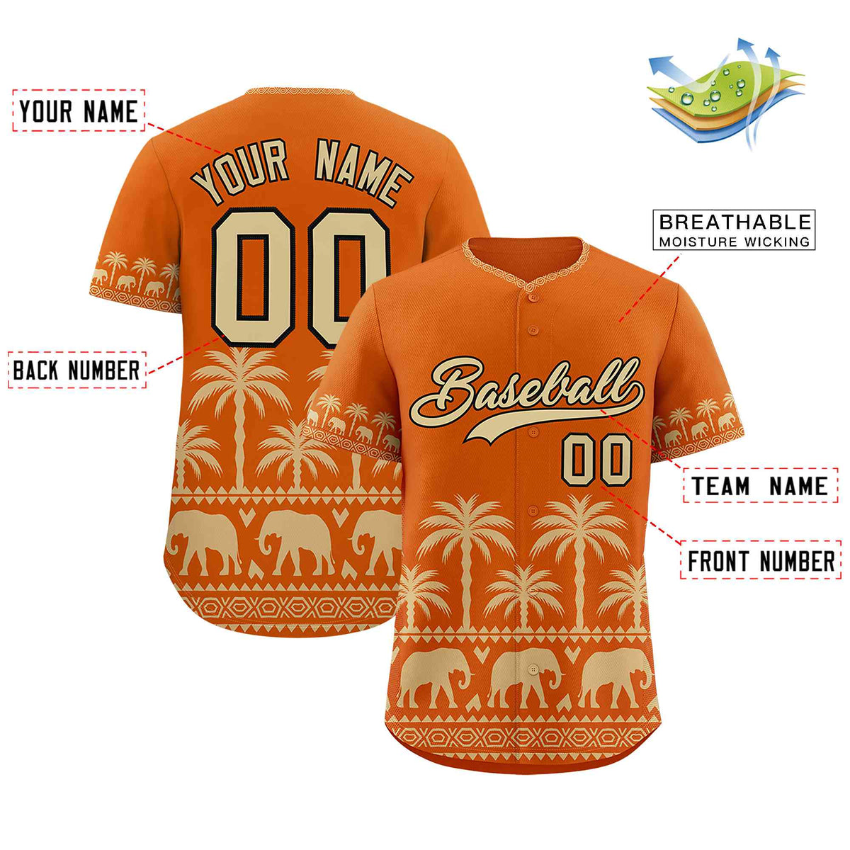 Custom Texas Orange Old Gold Graffiti Pattern Personalized Bossinia Style Authentic Baseball Jersey| KXKSHOP