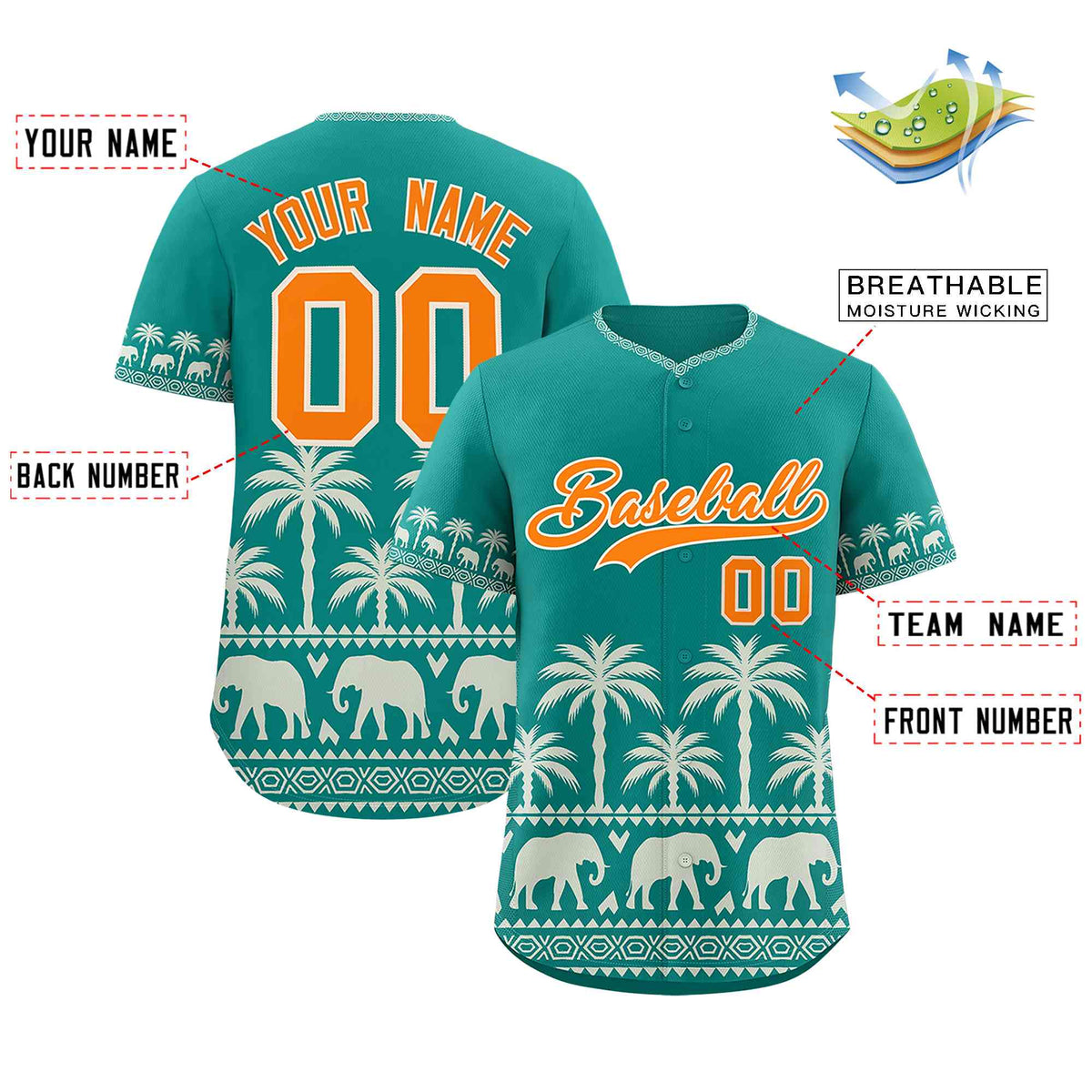 Custom Aqua Cream Graffiti Pattern Personalized Bossinia Style Authentic Baseball Jersey| KXKSHOP