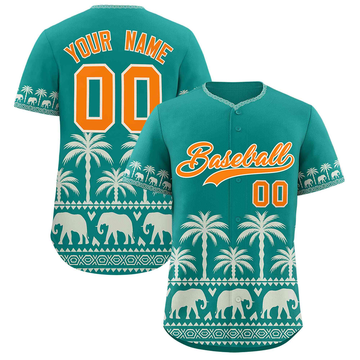 Custom Aqua Cream Graffiti Pattern Personalized Bossinia Style Authentic Baseball Jersey| KXKSHOP