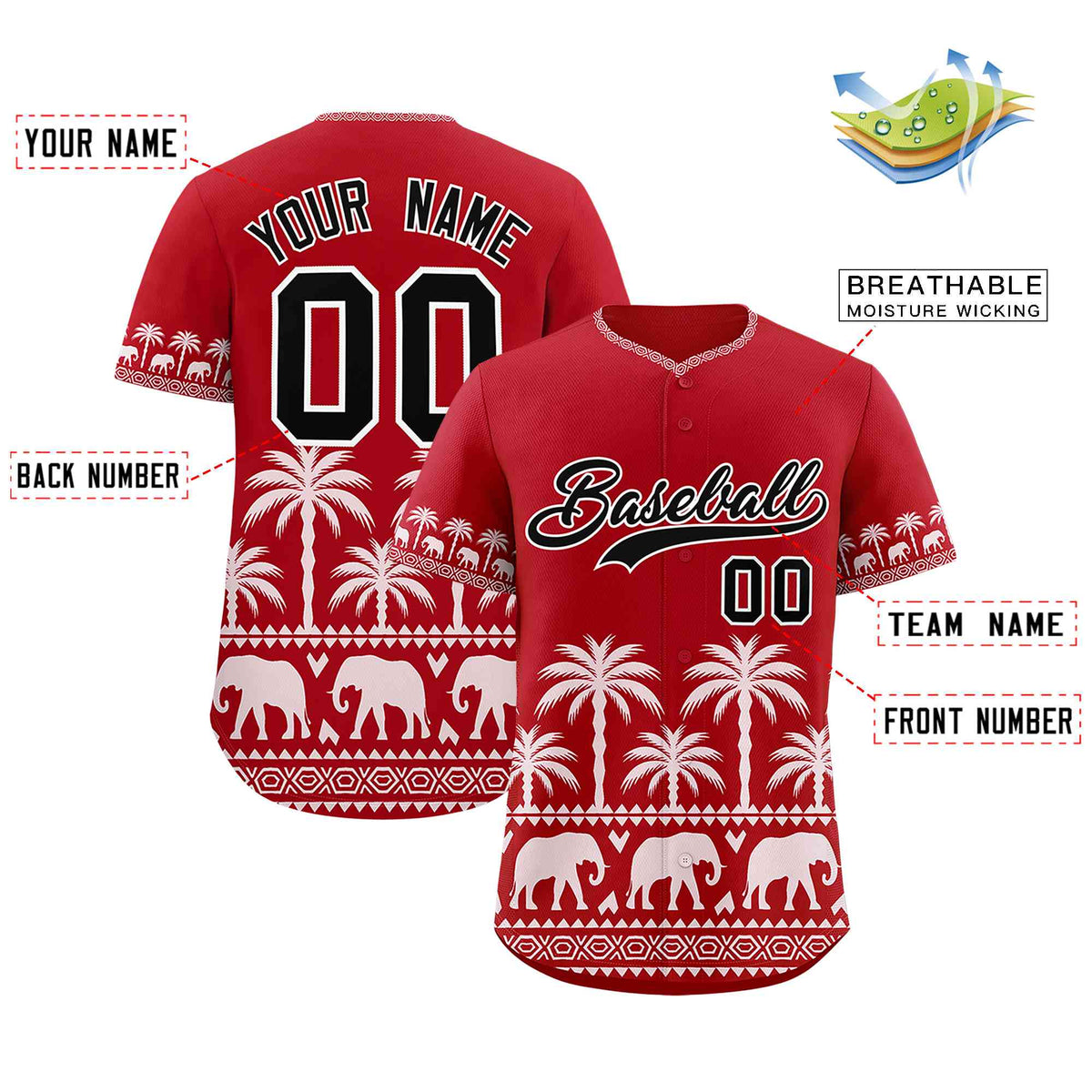 Custom Red White Graffiti Pattern Personalized Bossinia Style Authentic Baseball Jersey| KXKSHOP