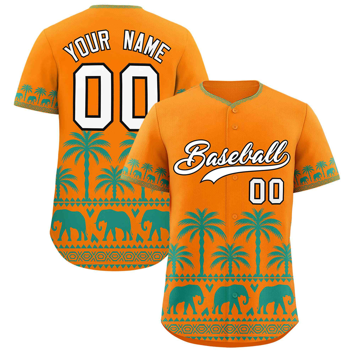 Custom Orange Bright Green Graffiti Pattern Personalized Bossinia Style Authentic Baseball Jersey| KXKSHOP