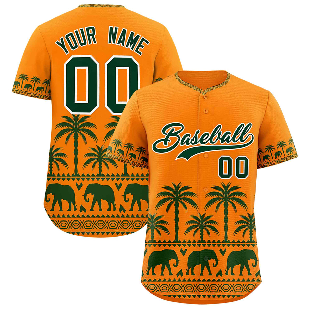 Custom Orange Green Graffiti Pattern Personalized Bossinia Style Authentic Baseball Jersey| KXKSHOP