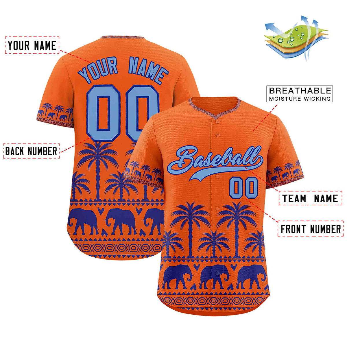 Custom Orange Royal Graffiti Pattern Personalized Bossinia Style Authentic Baseball Jersey| KXKSHOP