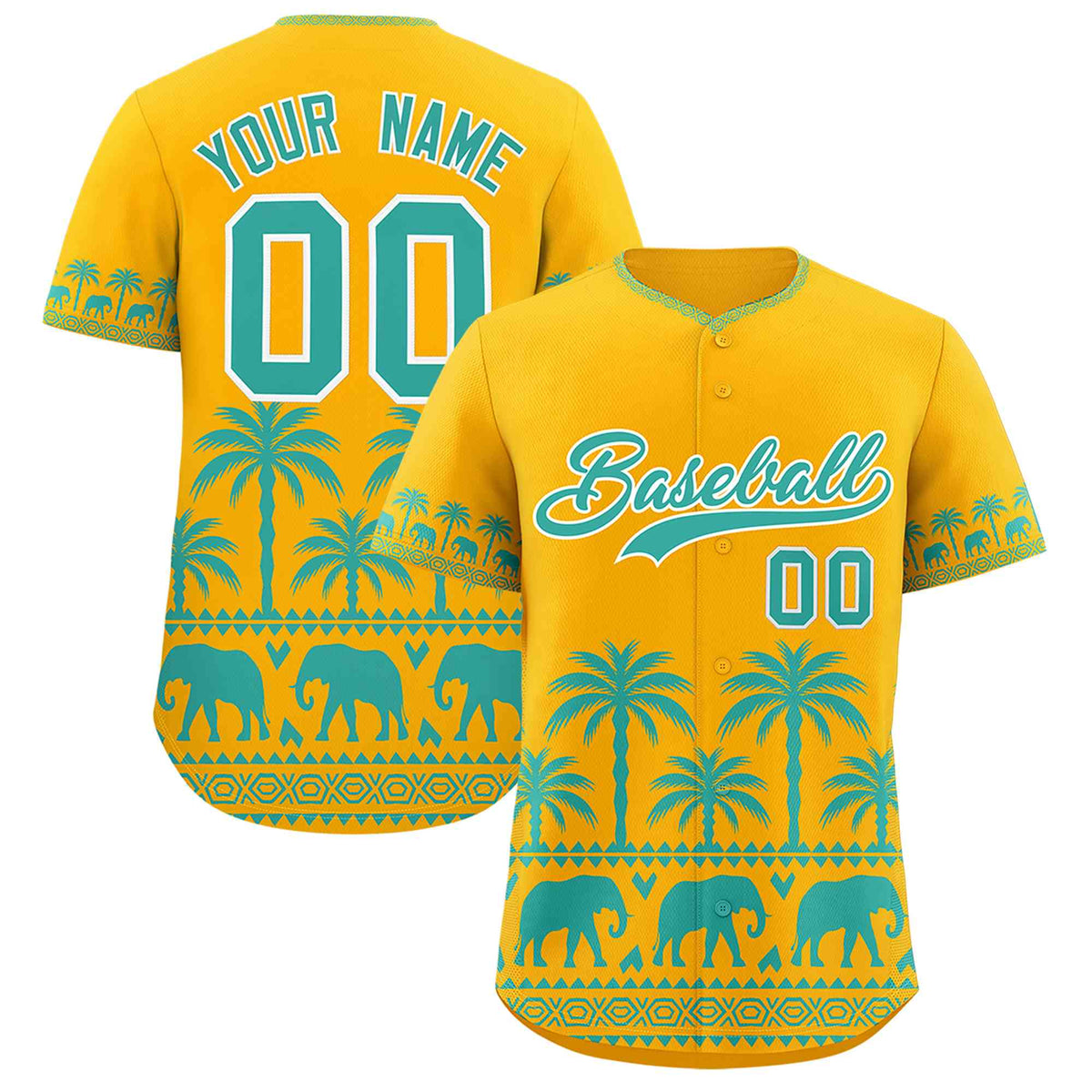 Custom Gold Bright Green Graffiti Pattern Personalized Bossinia Style Authentic Baseball Jersey| KXKSHOP