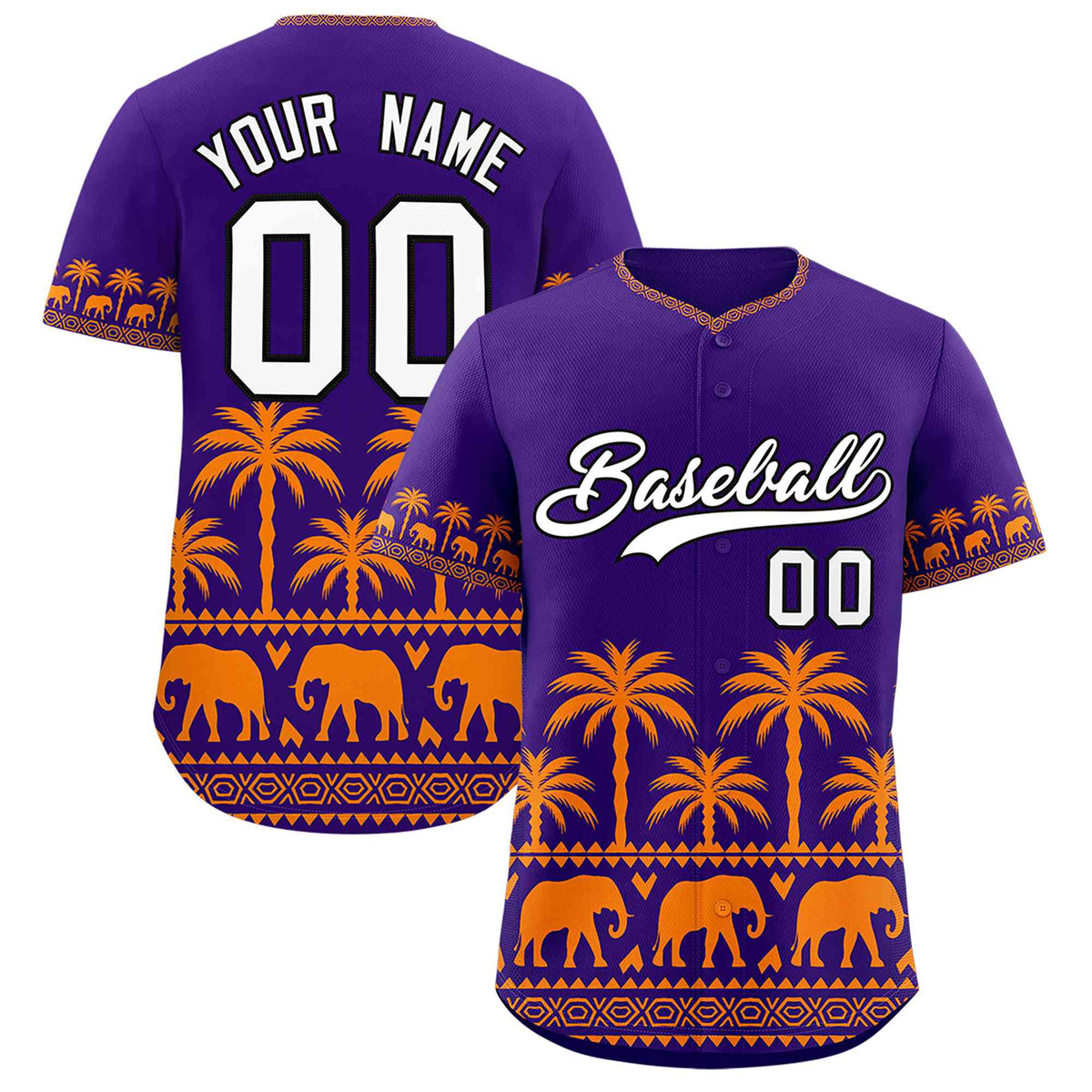 Custom Purple Orange Graffiti Pattern Personalized Bossinia Style Authentic Baseball Jersey| KXKSHOP