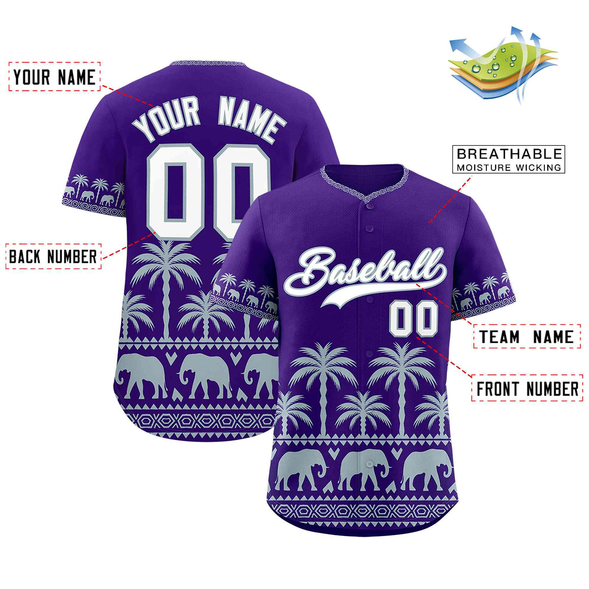 Custom Purple Silver Graffiti Pattern Personalized Bossinia Style Authentic Baseball Jersey| KXKSHOP