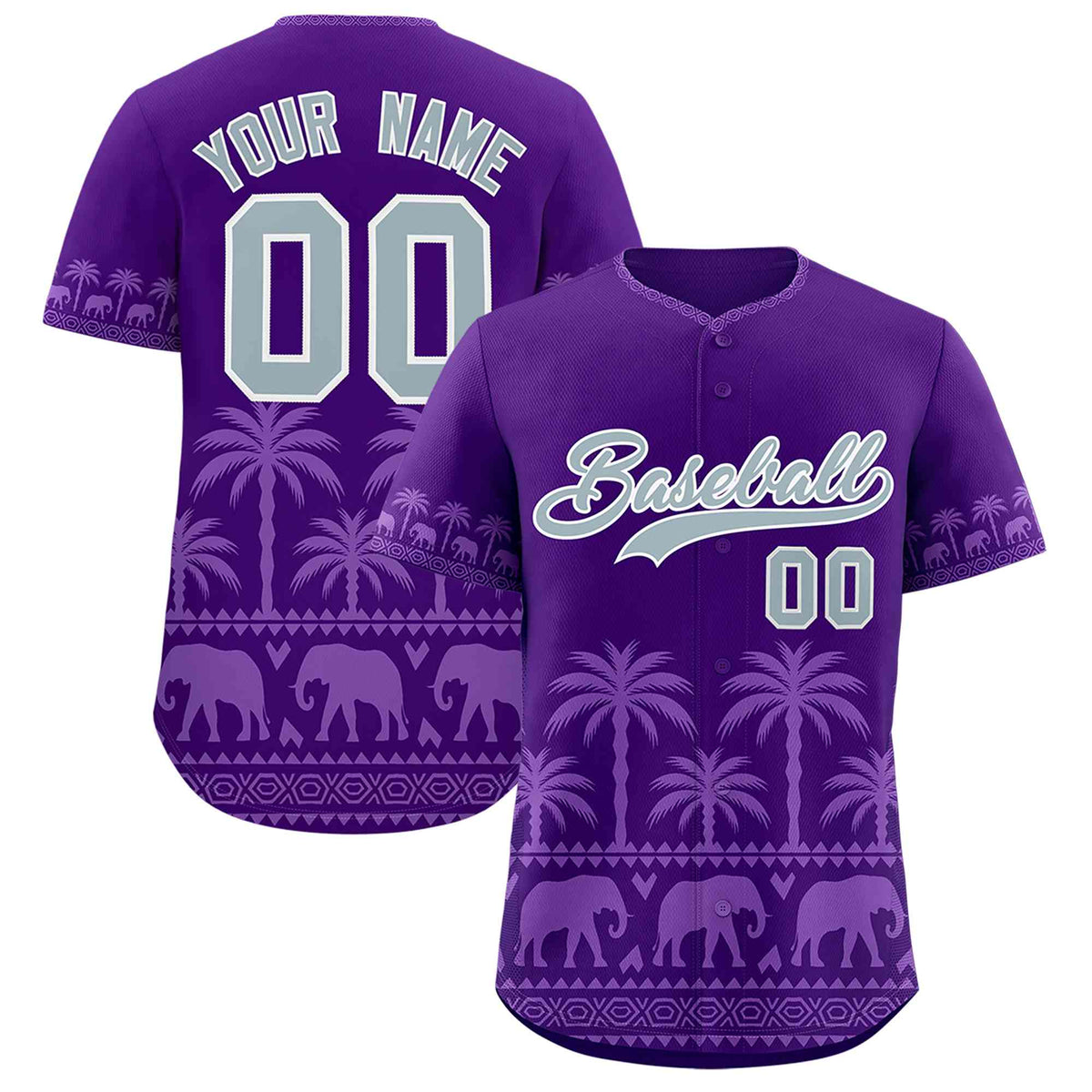 Custom Purple Light Purple Graffiti Pattern Personalized Bossinia Style Authentic Baseball Jersey| KXKSHOP