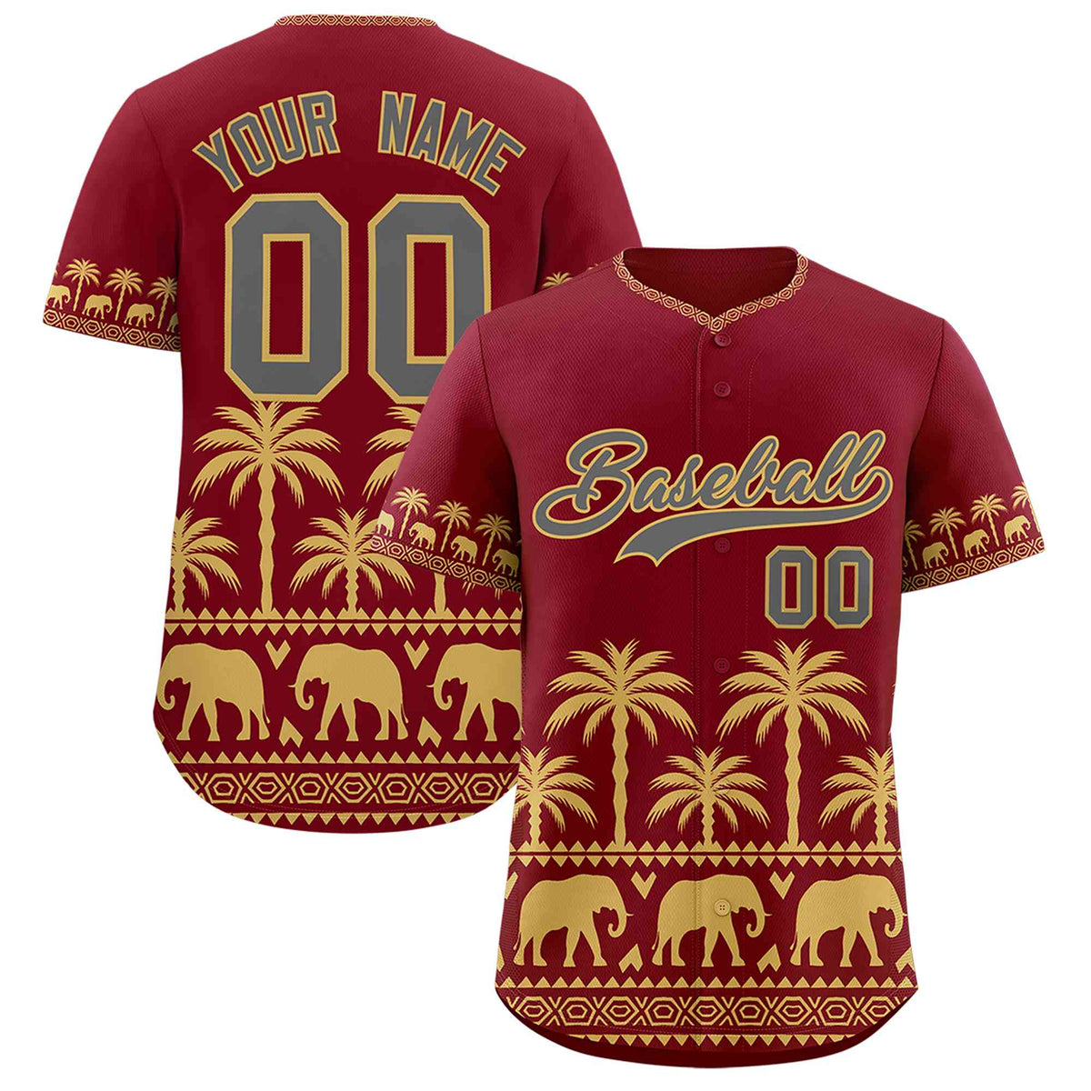 Custom Crimson Old Gold Graffiti Pattern Personalized Bossinia Style Authentic Baseball Jersey| KXKSHOP