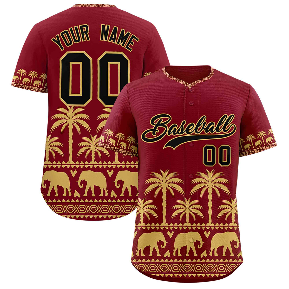 Custom Crimson Old Gold Graffiti Pattern Personalized Bossinia Style Authentic Baseball Jersey| KXKSHOP