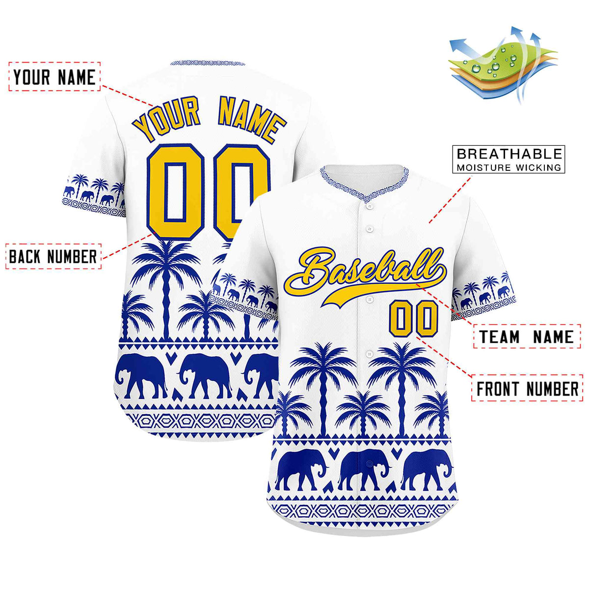 Custom White Royal Graffiti Pattern Personalized Bossinia Style Authentic Baseball Jersey| KXKSHOP