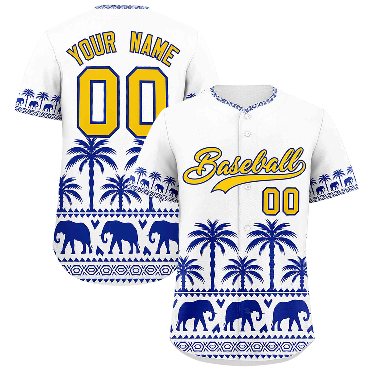 Custom White Royal Graffiti Pattern Personalized Bossinia Style Authentic Baseball Jersey| KXKSHOP