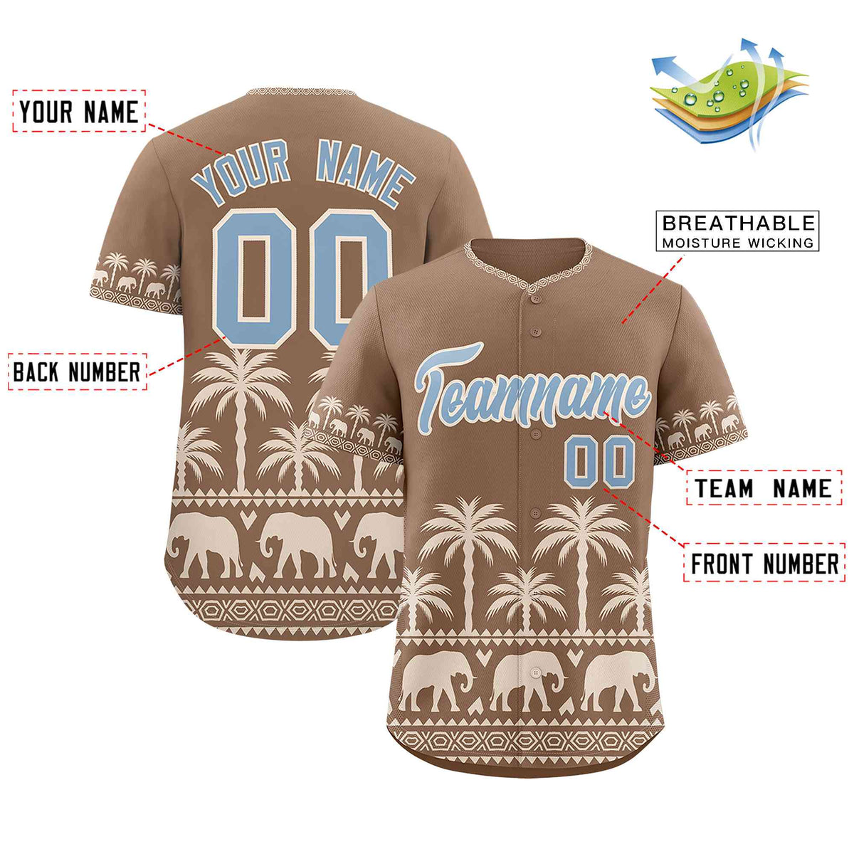 Custom Light Brown Cream Graffiti Pattern Personalized Bossinia Style Authentic Baseball Jersey| KXKSHOP
