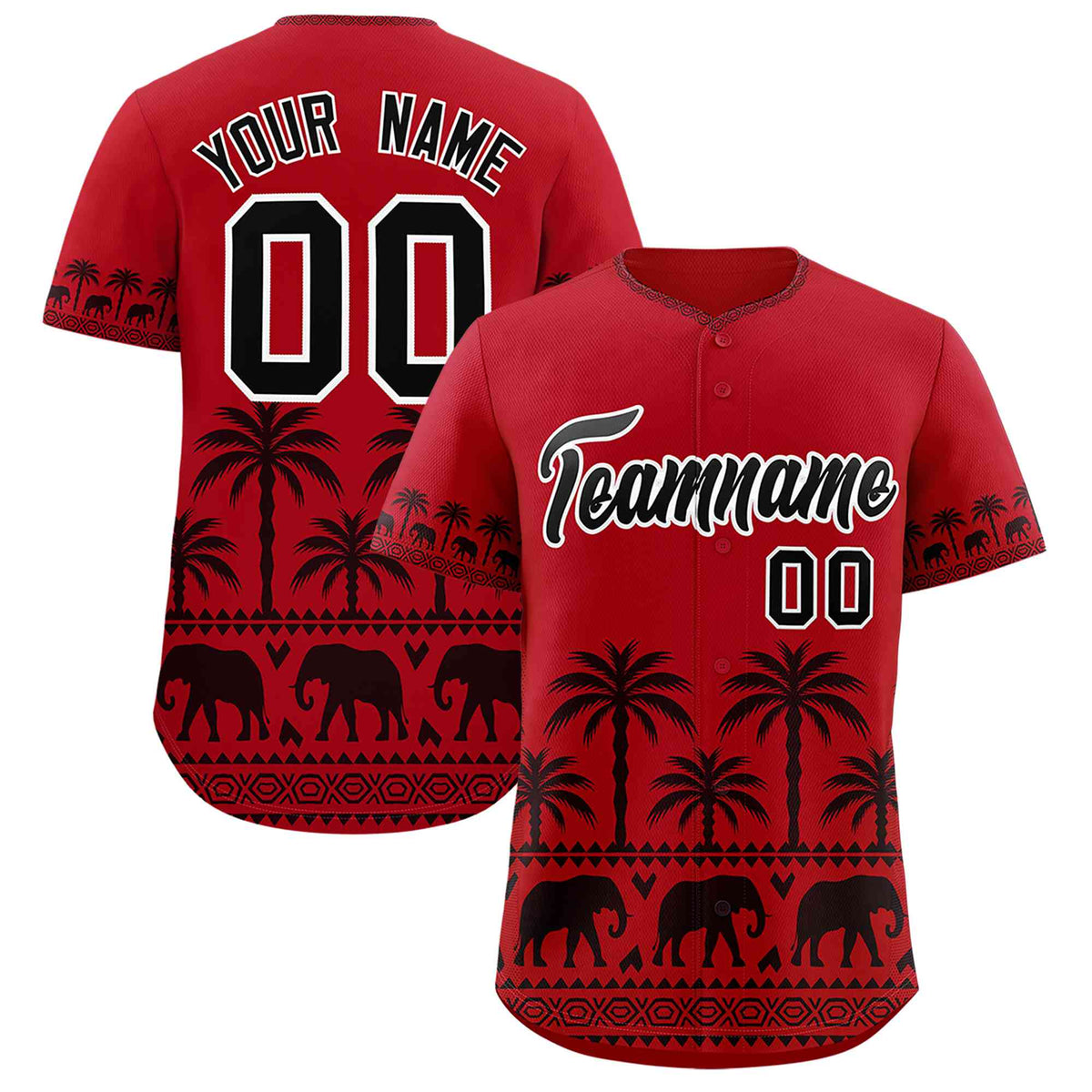 Custom Red Black Graffiti Pattern Personalized Bossinia Style Authentic Baseball Jersey| KXKSHOP