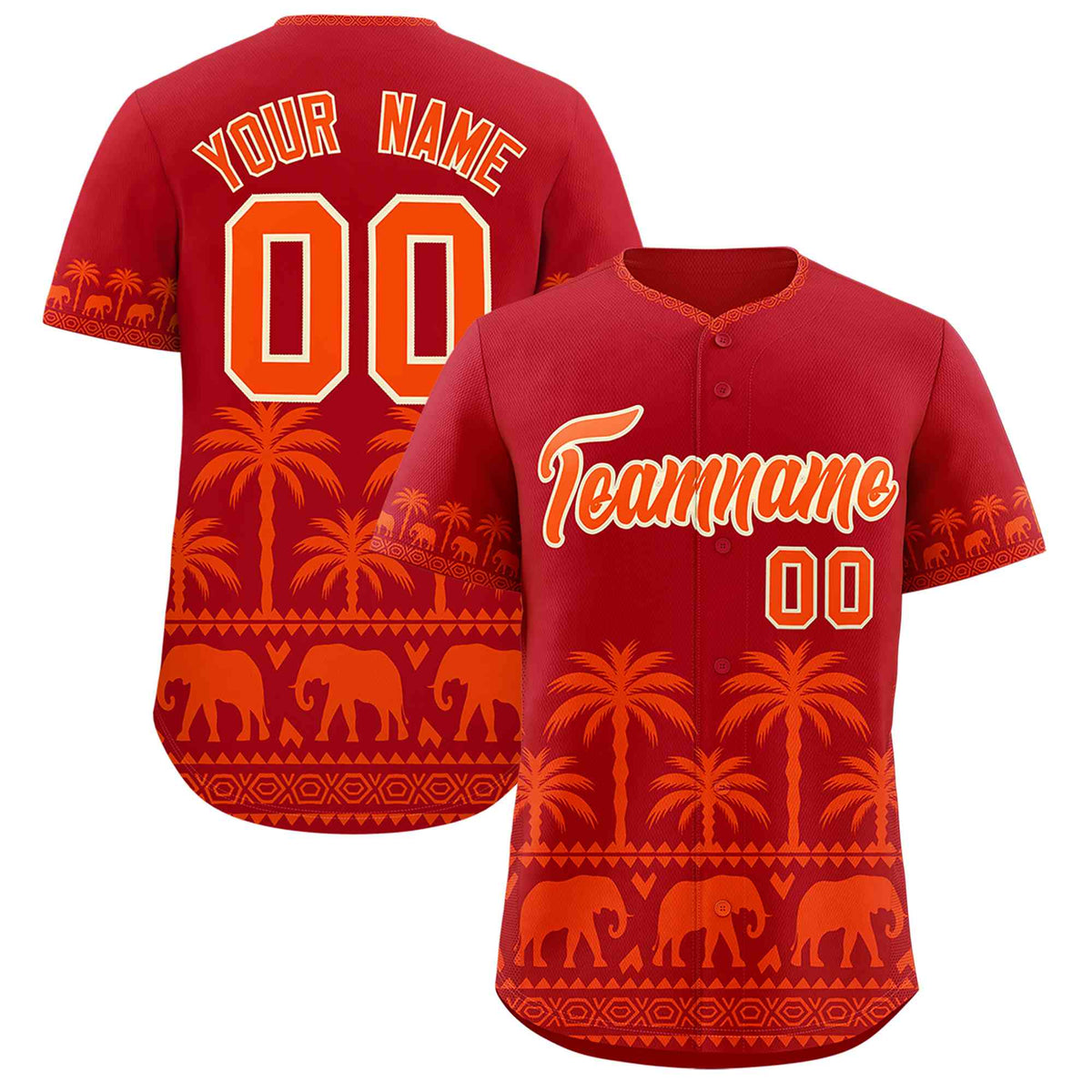 Custom Red Orange Graffiti Pattern Personalized Bossinia Style Authentic Baseball Jersey| KXKSHOP
