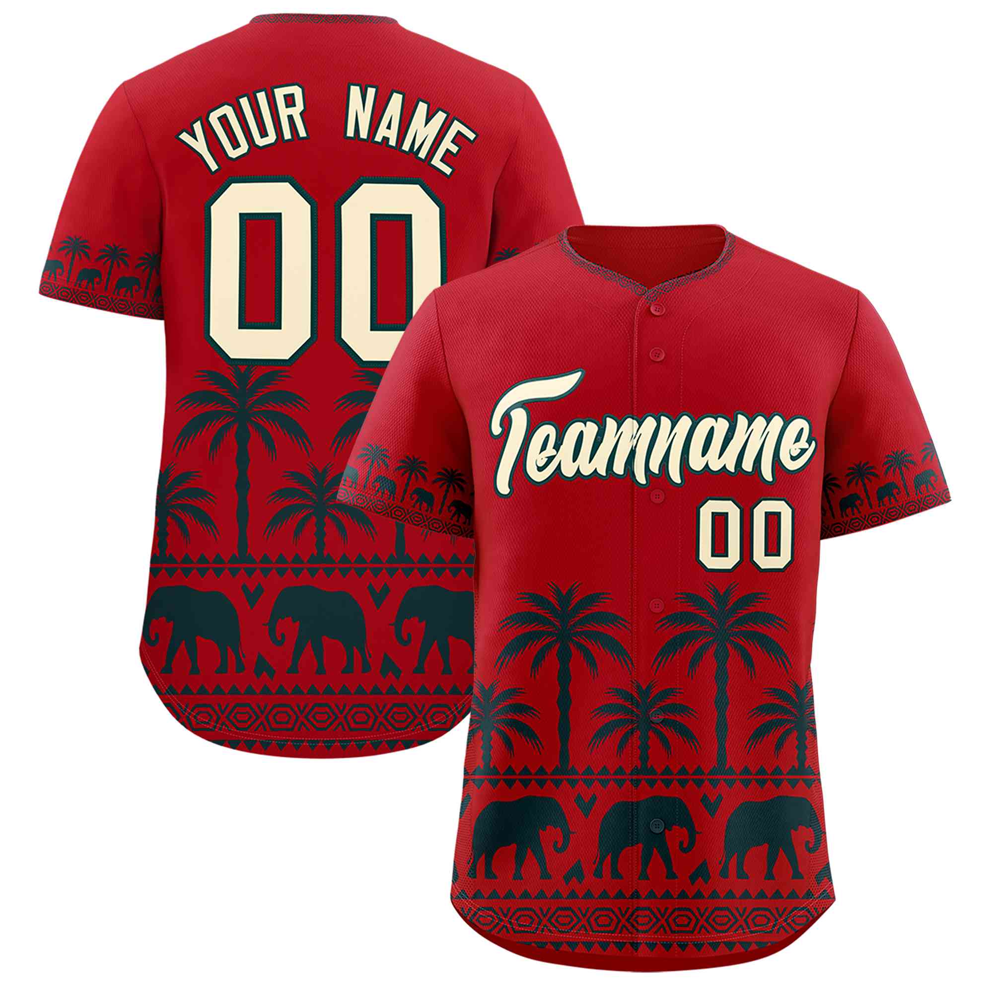 Custom Red Midnight Green Graffiti Pattern Personalized Bossinia Style Authentic Baseball Jersey| KXKSHOP