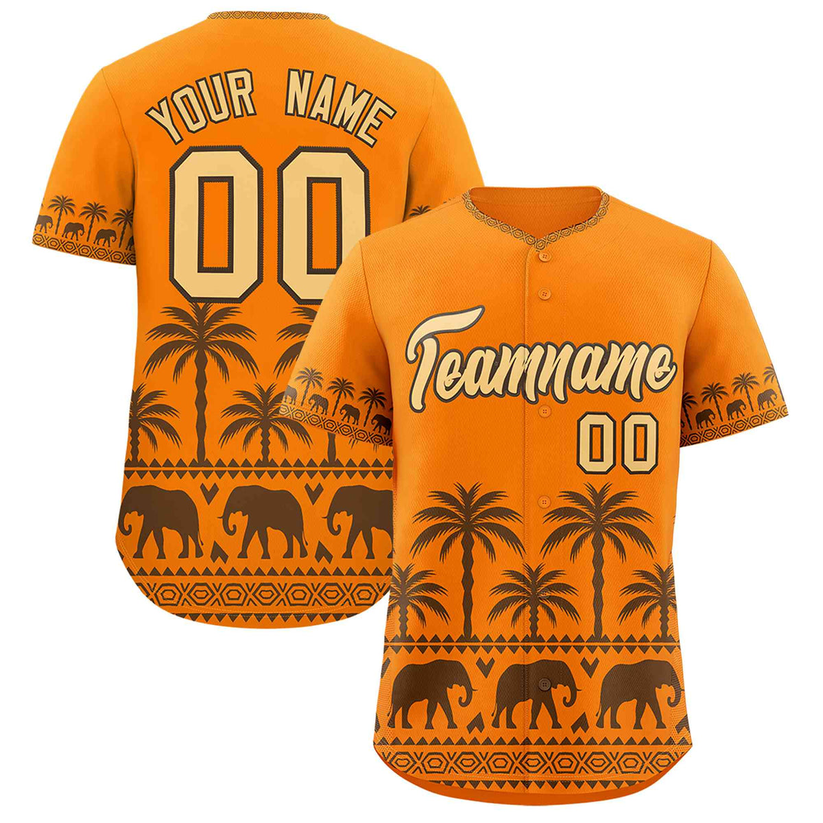 Custom Orange Light Brown Graffiti Pattern Personalized Bossinia Style Authentic Baseball Jersey| KXKSHOP