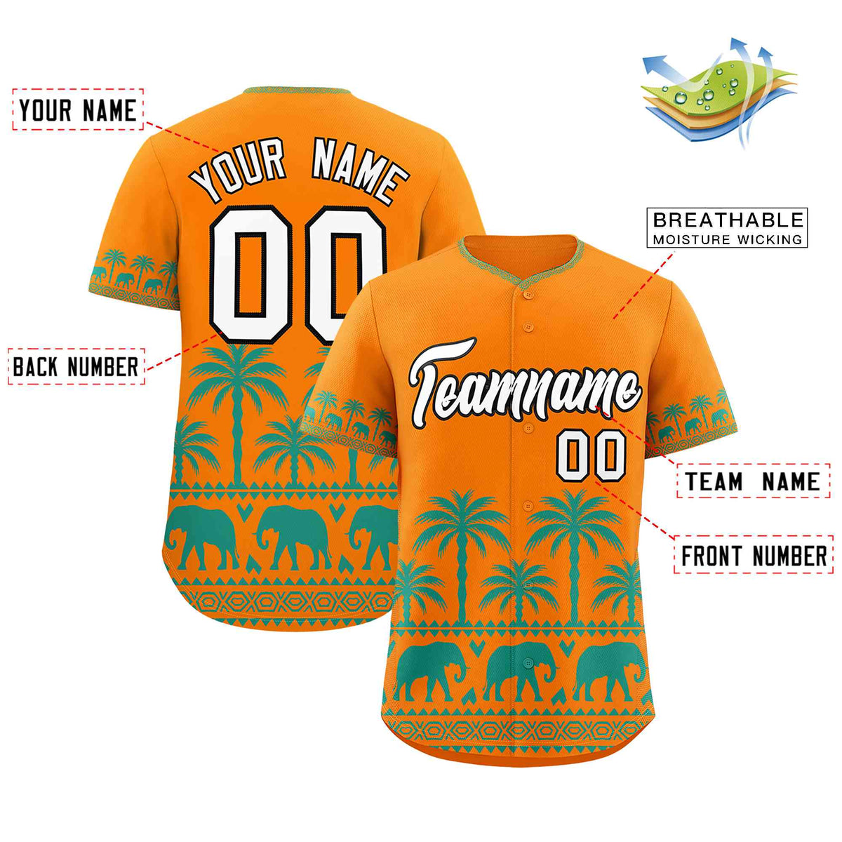 Custom Orange Bright Green Graffiti Pattern Personalized Bossinia Style Authentic Baseball Jersey| KXKSHOP