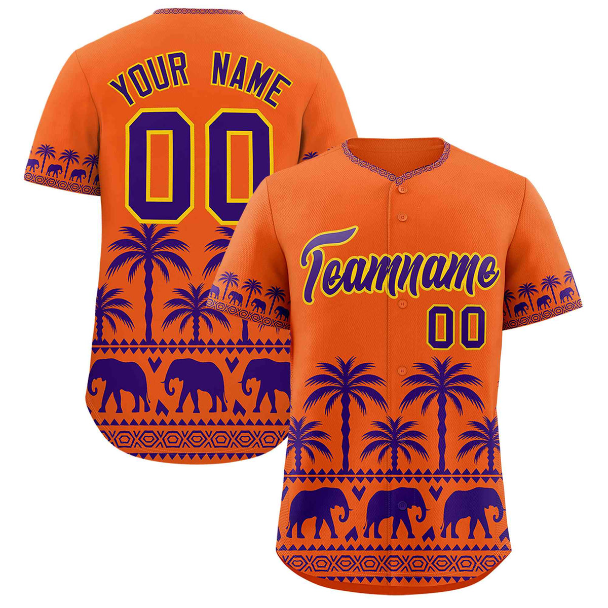 Custom Orange Purple Graffiti Pattern Personalized Bossinia Style Authentic Baseball Jersey| KXKSHOP