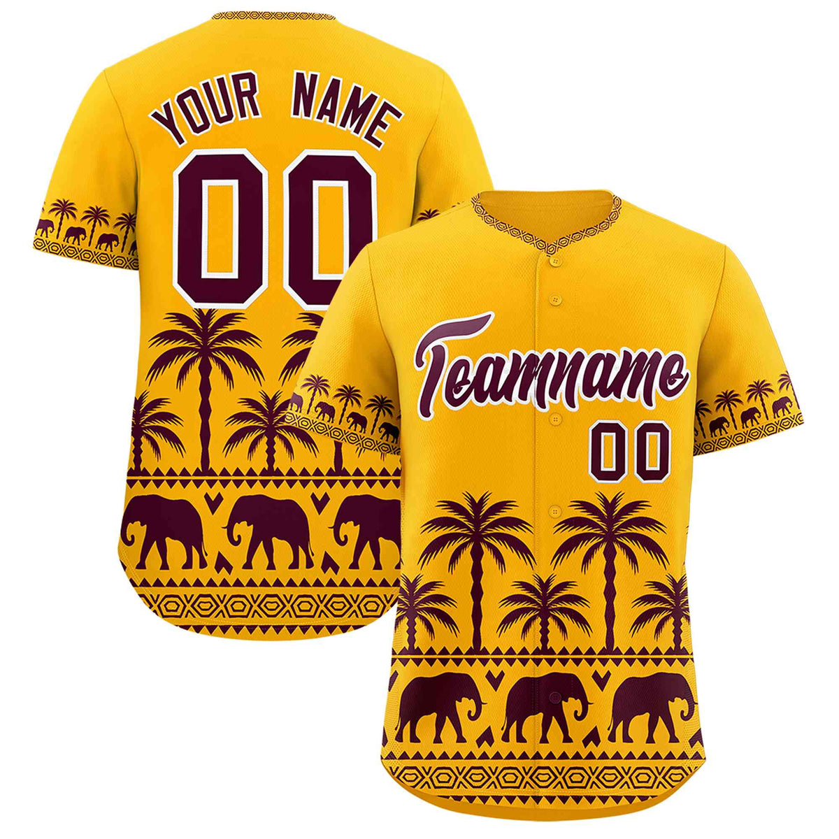 Custom Gold Crimson Graffiti Pattern Personalized Bossinia Style Authentic Baseball Jersey| KXKSHOP