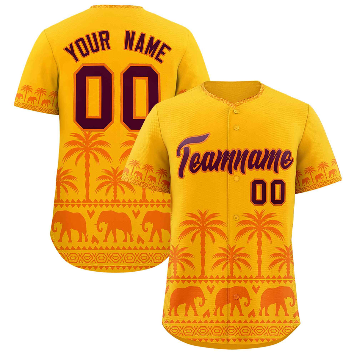 Custom Gold Orange Graffiti Pattern Personalized Bossinia Style Authentic Baseball Jersey| KXKSHOP
