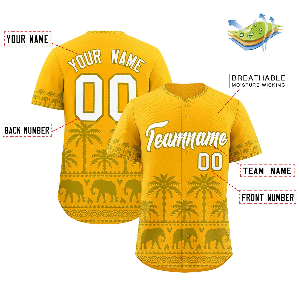 Custom Gold Old Gold Graffiti Pattern Personalized Bossinia Style Authentic Baseball Jersey| KXKSHOP