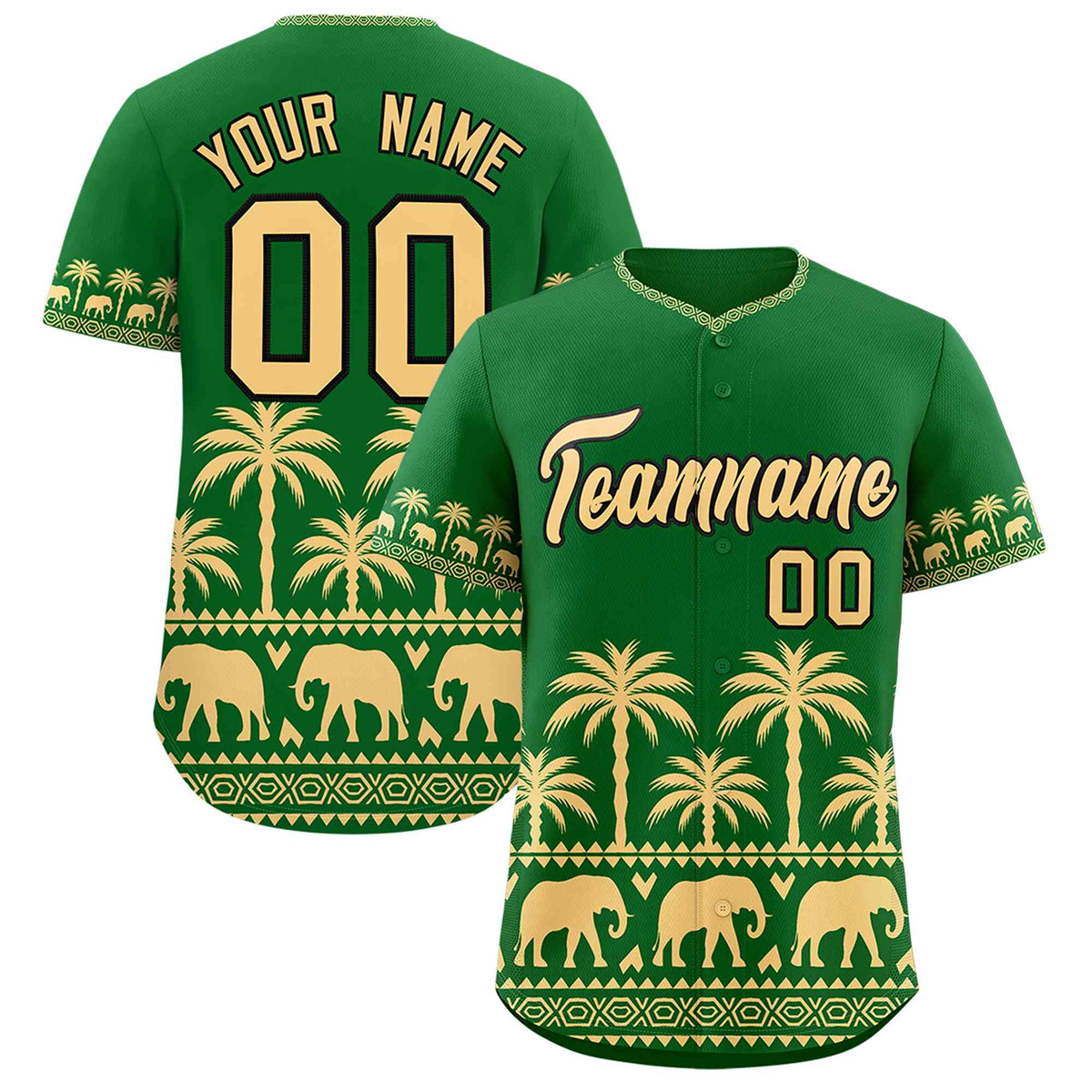 Custom Kelly Green Khaki Graffiti Pattern Personalized Bossinia Style Authentic Baseball Jersey| KXKSHOP