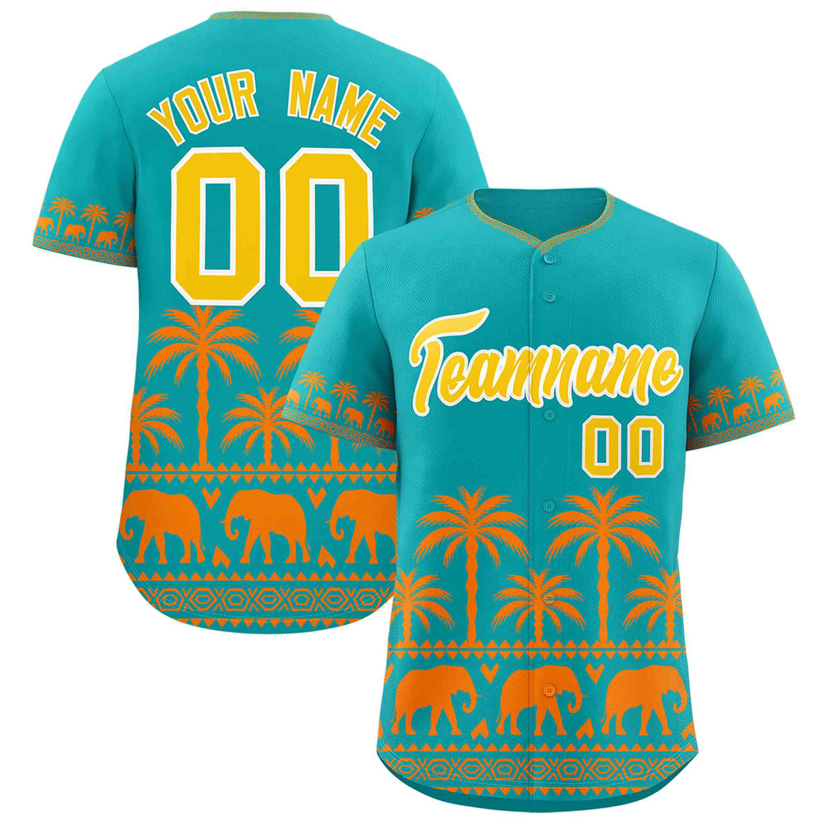Custom Aqua Orange Graffiti Pattern Personalized Bossinia Style Authentic Baseball Jersey| KXKSHOP