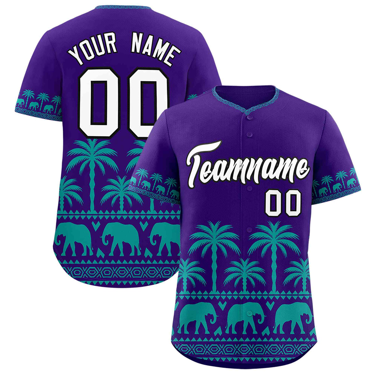 Custom Purple Aqua Graffiti Pattern Personalized Bossinia Style Authentic Baseball Jersey| KXKSHOP
