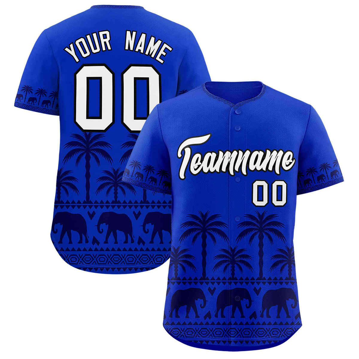 Custom Royal Navy Graffiti Pattern Personalized Bossinia Style Authentic Baseball Jersey| KXKSHOP